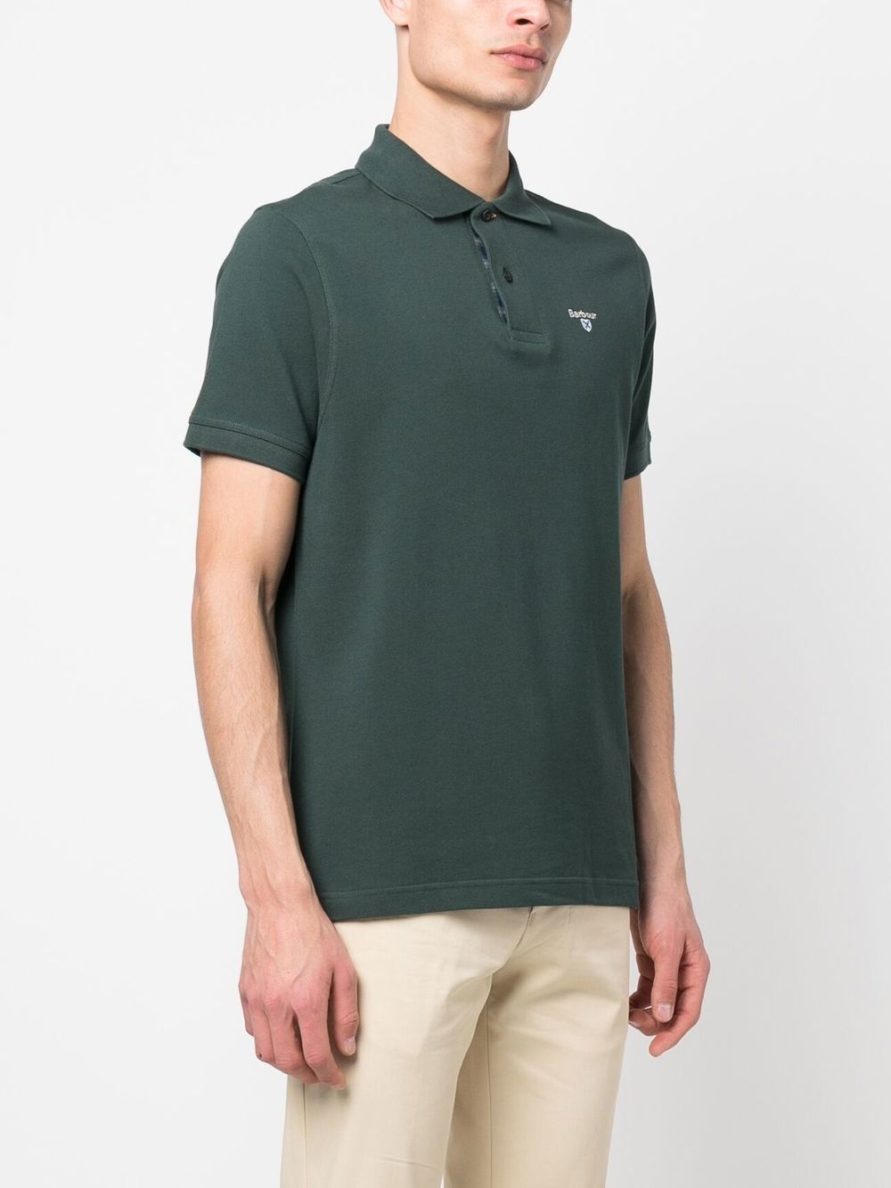 embroidered-logo polo shirt - 3