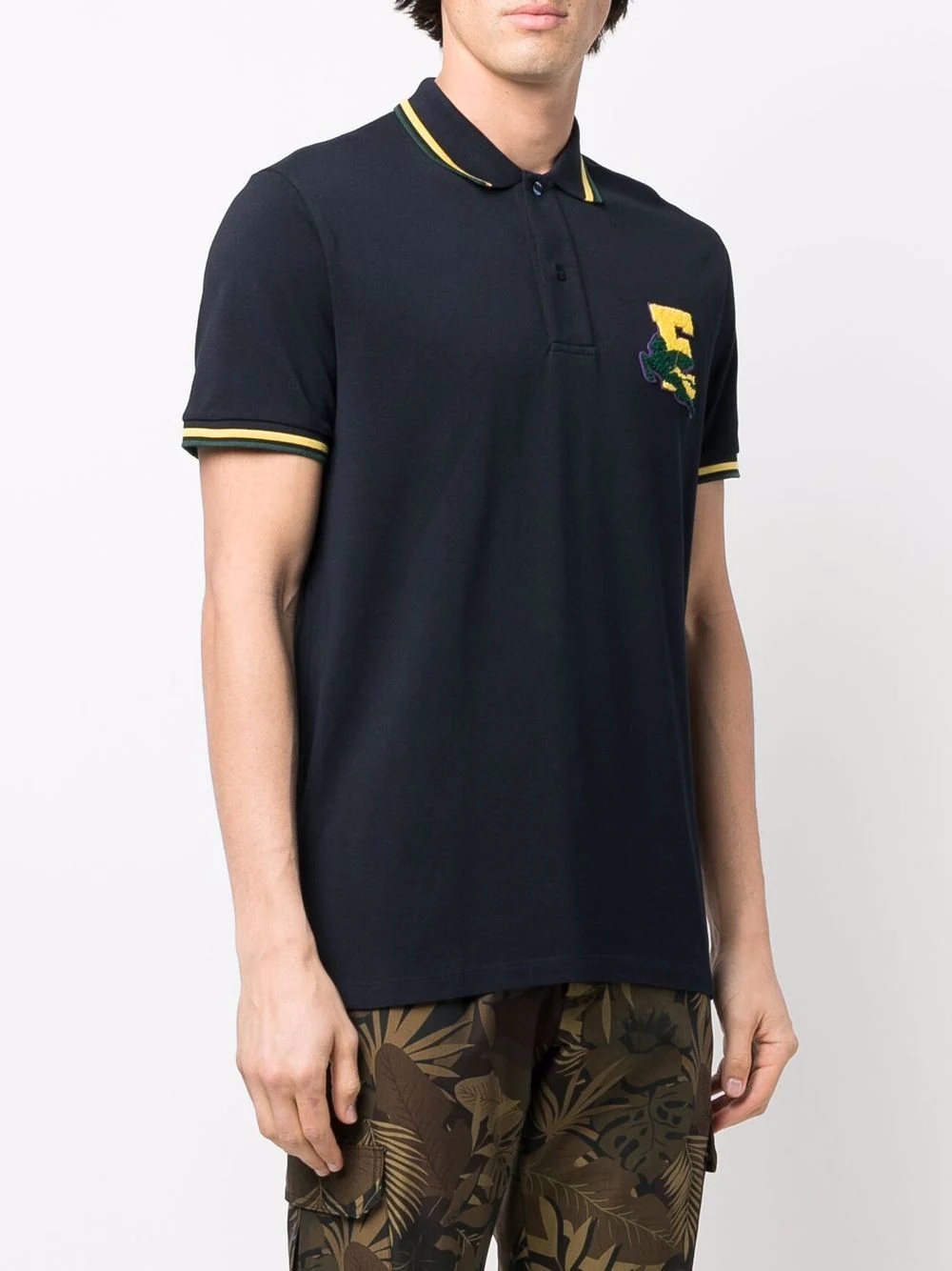 log-print polo shirt - 3