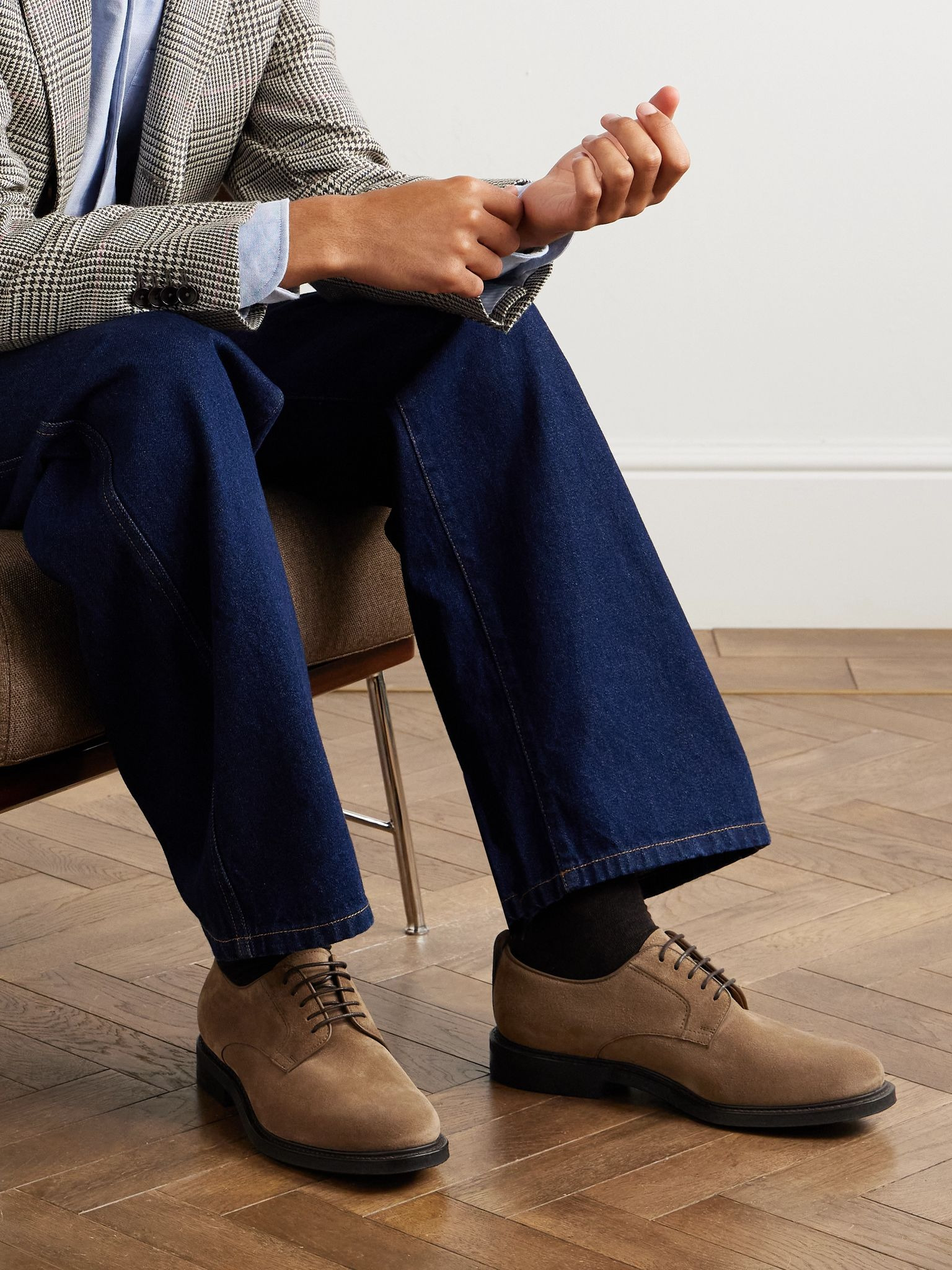 Padstow Suede Derby Shoes Brown - 2