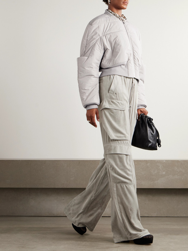 Rick Owens Cropped Wool-trimmed Shell Down Bomber Jacket outlook