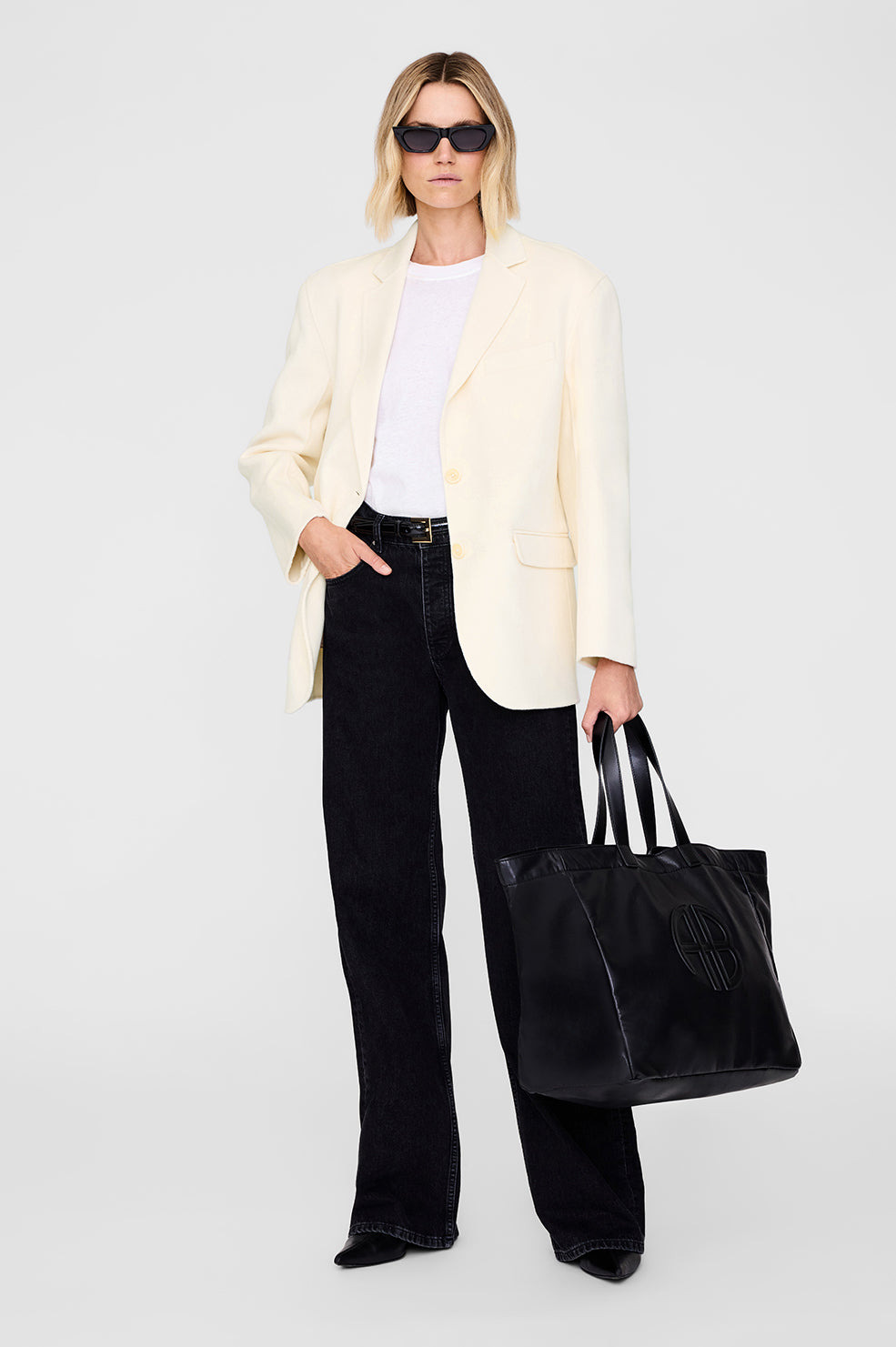 Large Rio Tote - Black Recycled Leather - 2