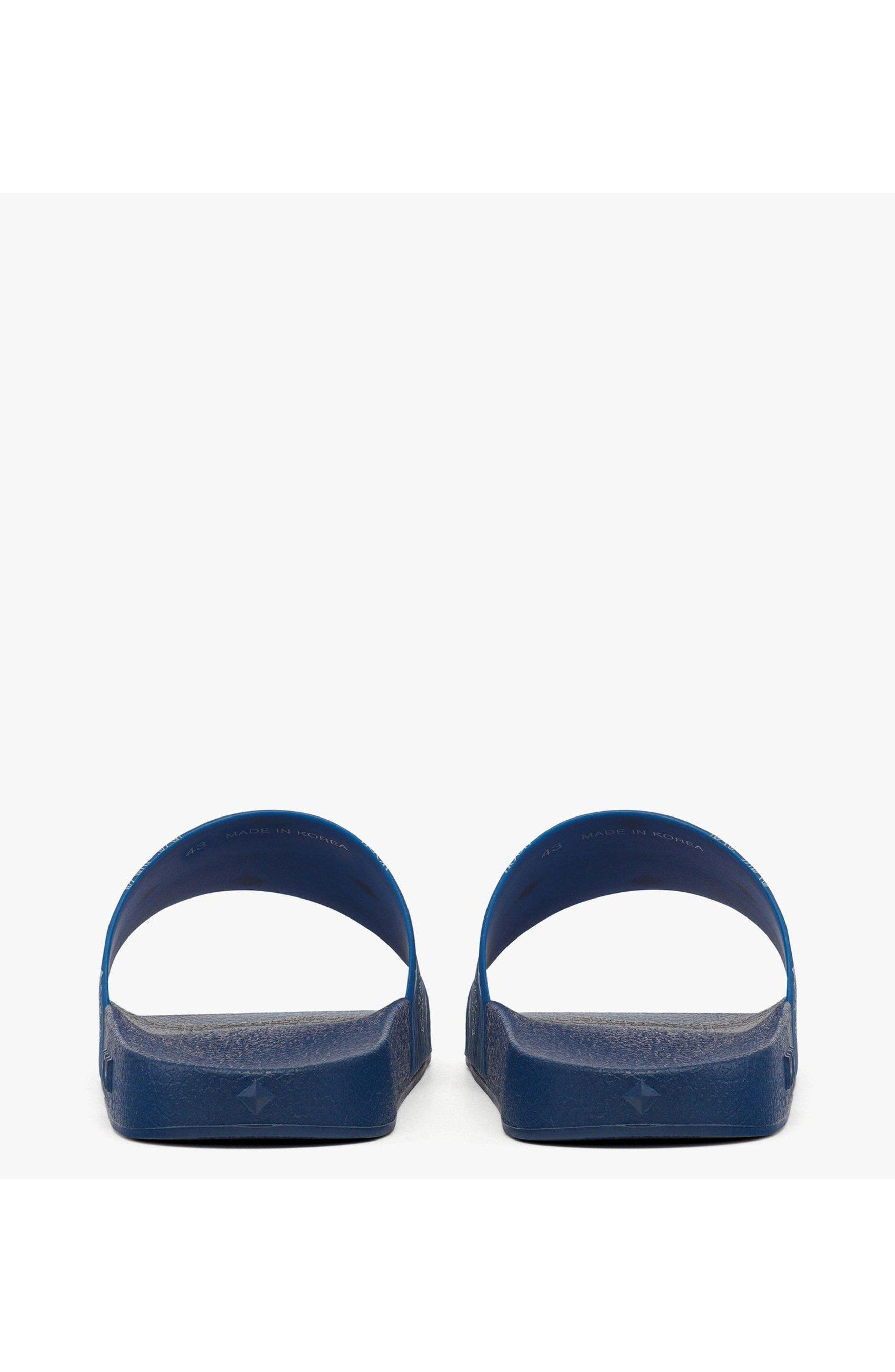MCM Men's Monogram Print Rubber Slides in Blue at Nordstrom - 3