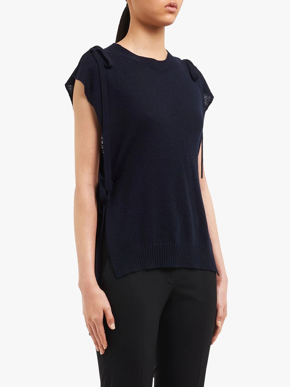 short-sleeve cashmere sweater - 3