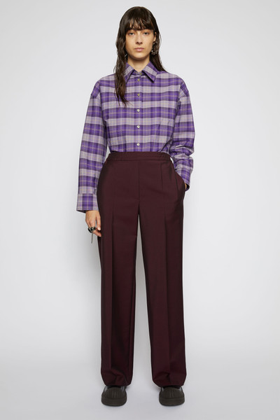 Acne Studios Elasticated-waist trousers aubergine/black outlook