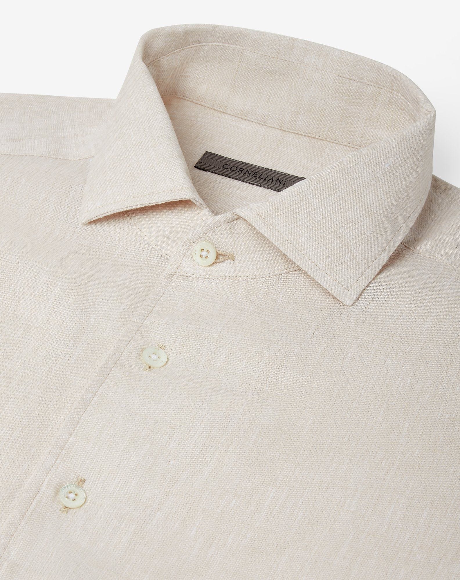 Beige pure linen shirt - 4