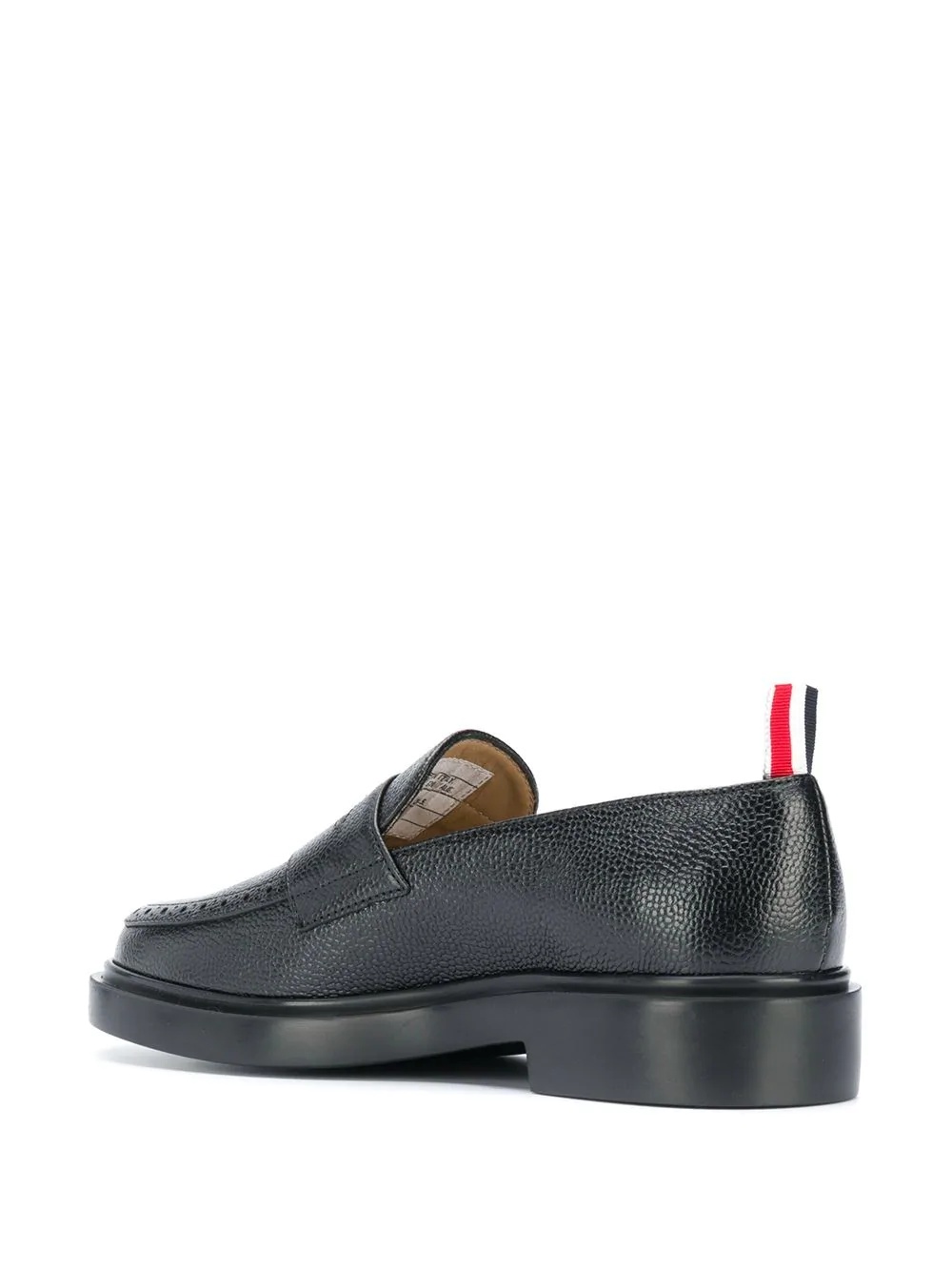 grained leather penny loafers - 3