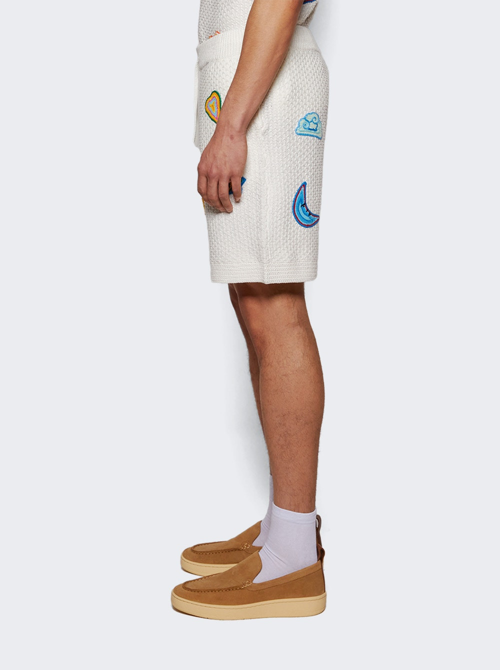 Crochet Shorts With Patches White - 3