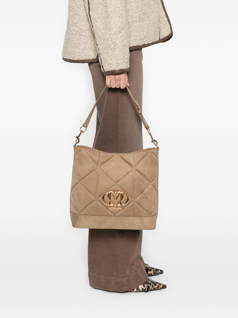 Moschino quilted logo-plaque tote bag outlook