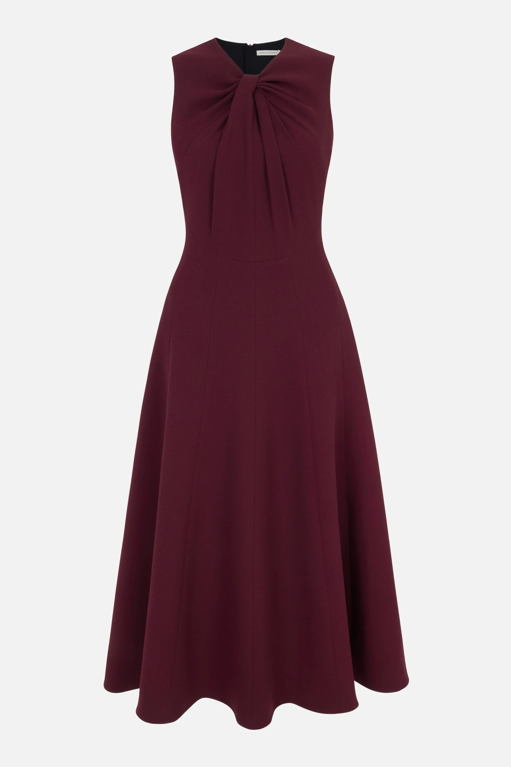 Meryl Dress in Plum Single Wool Crepe - 1