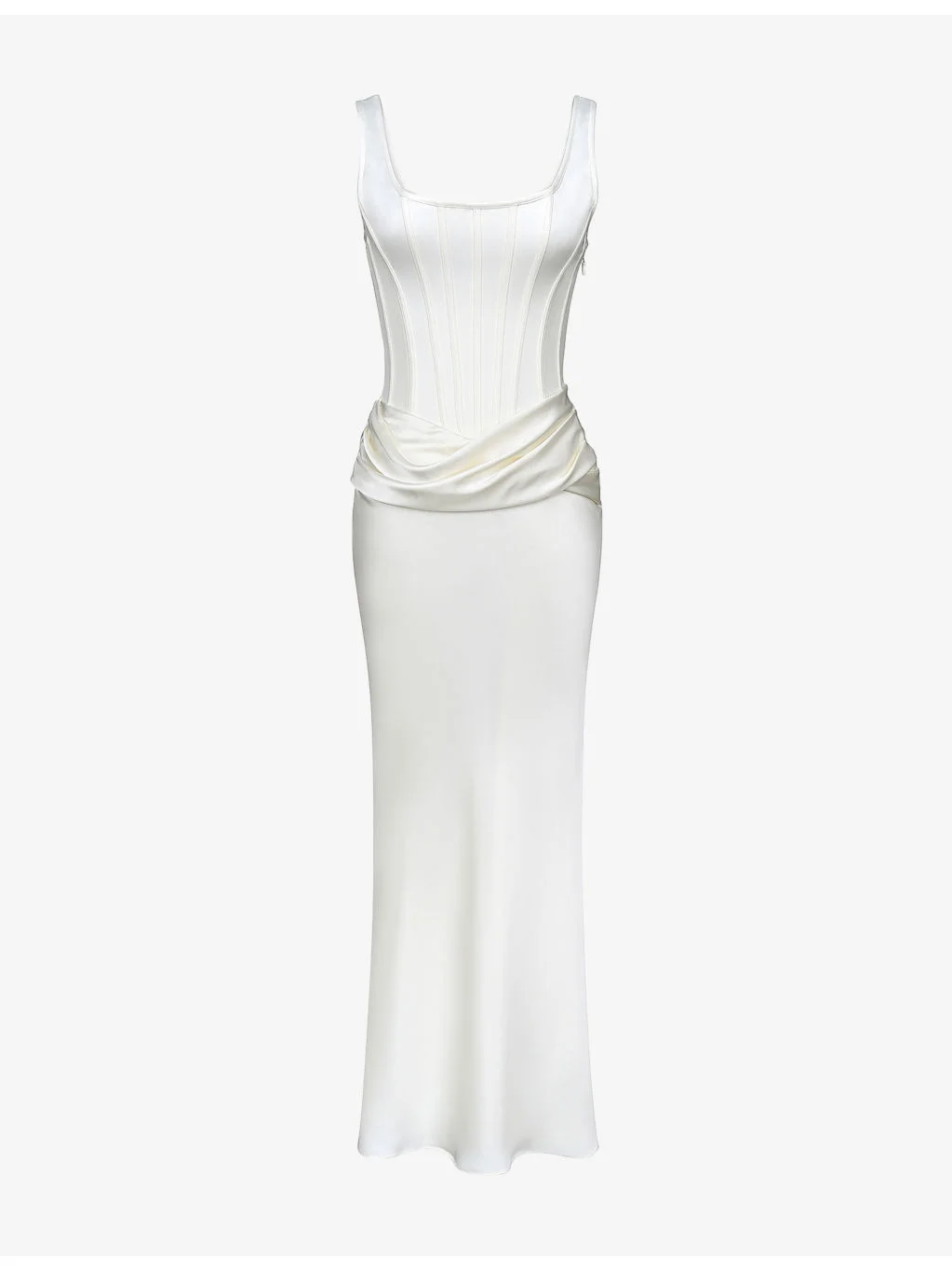 Kira Satin Gathered Maxi Dress - 1