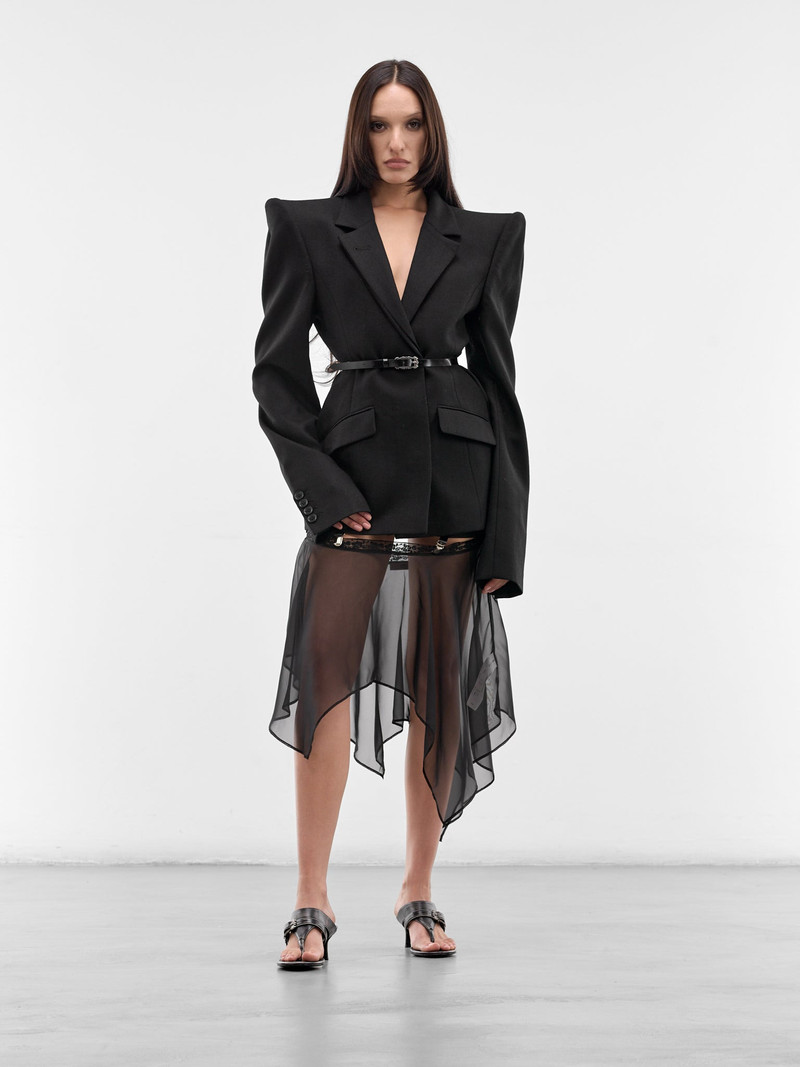 DIDU Black Structured Wool Blazer outlook