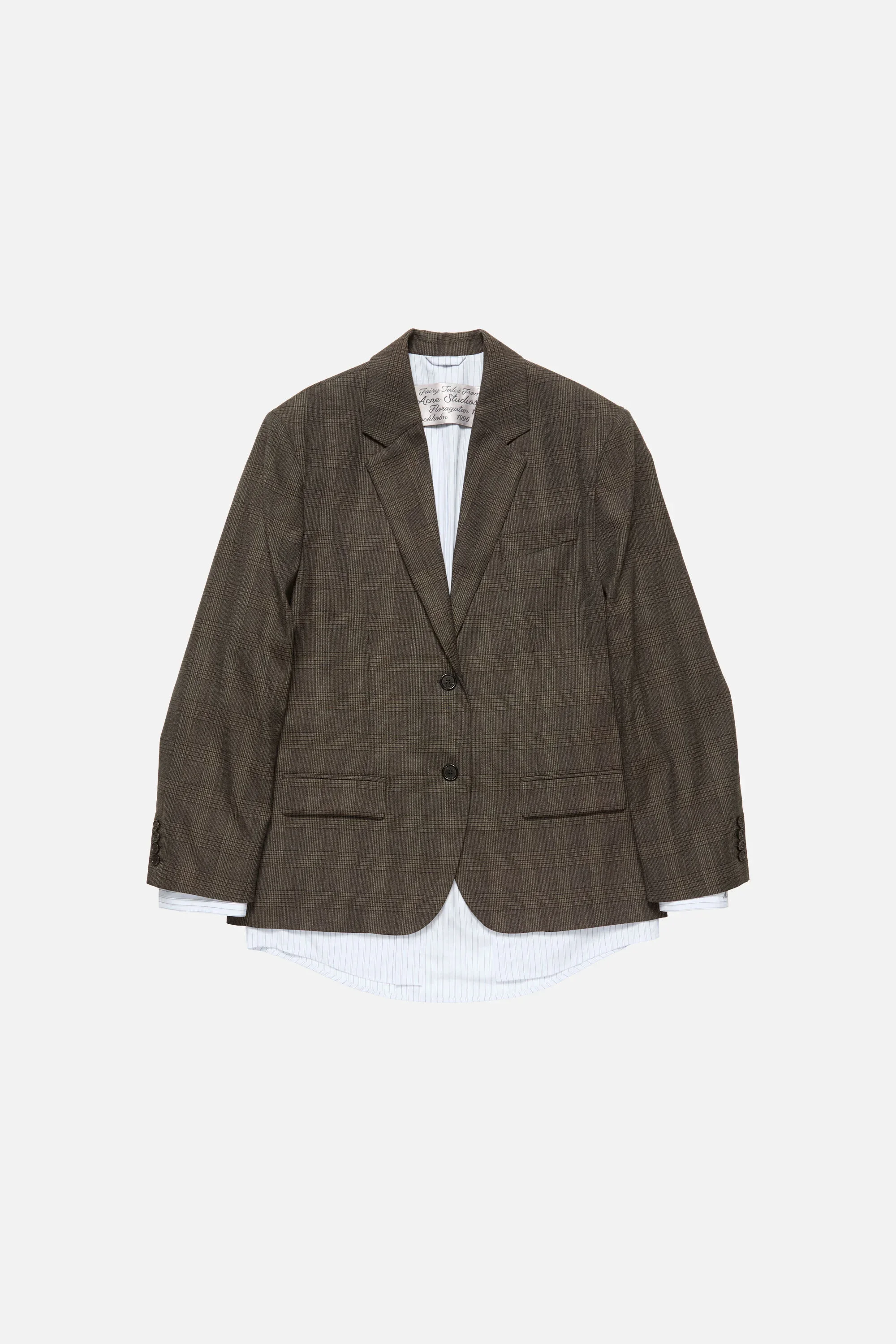 Layered wool suit jacket - Brown/black - 1