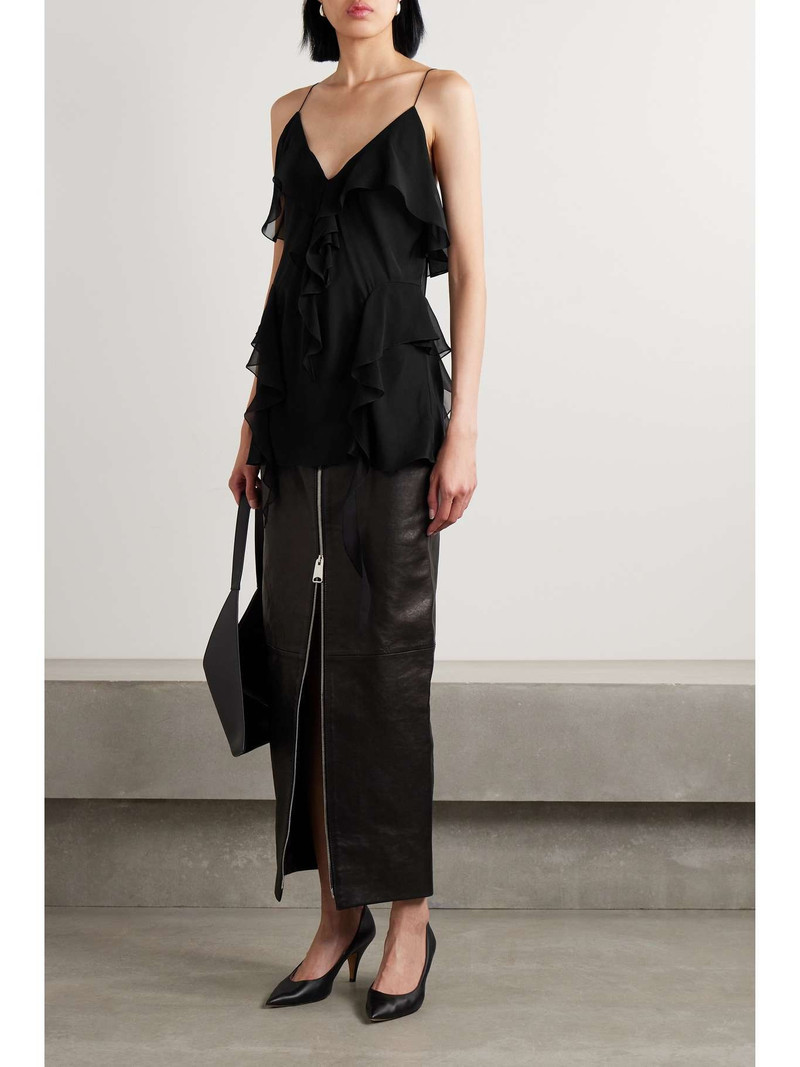 KHAITE Piet ruffled silk-georgette camisole outlook