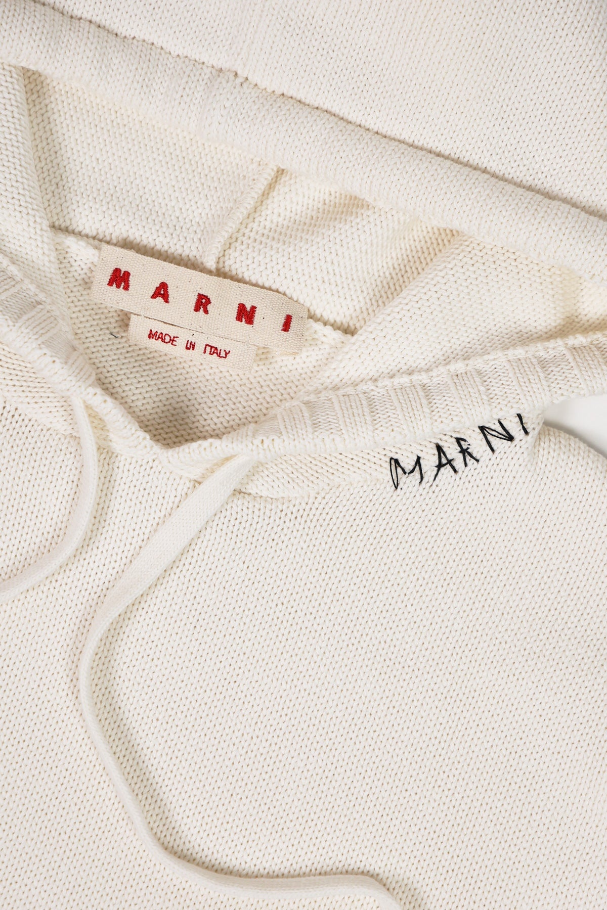 Dishevelled Cotton 5 Gauge Hoodie - Lily White - 3