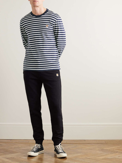 Maison Kitsuné Logo-Appliquéd Striped Cotton-Jersey T-Shirt outlook