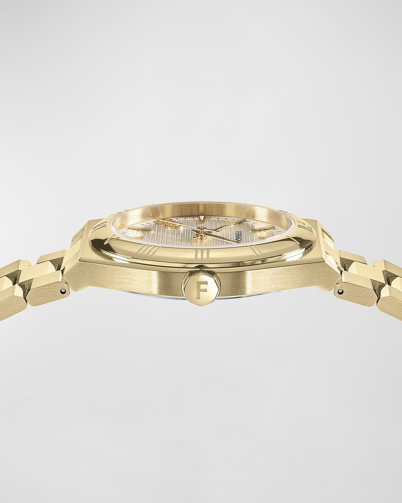 FERRAGAMO Men's 40mm Vega Upper East Watch with Bracelet Strap, Yellow Gold outlook