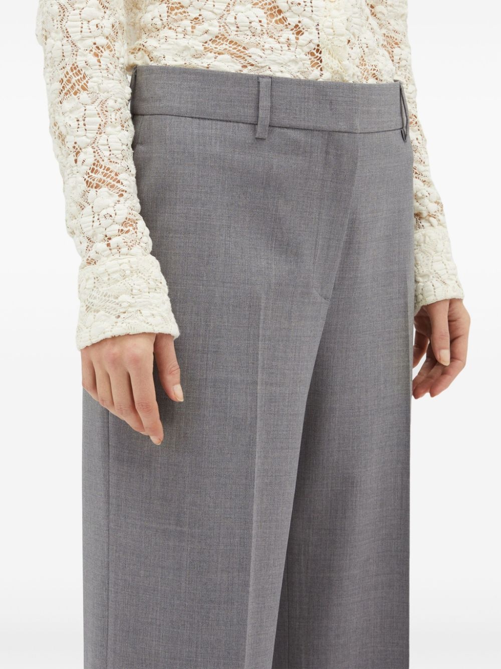 straight-leg wool trousers - 5