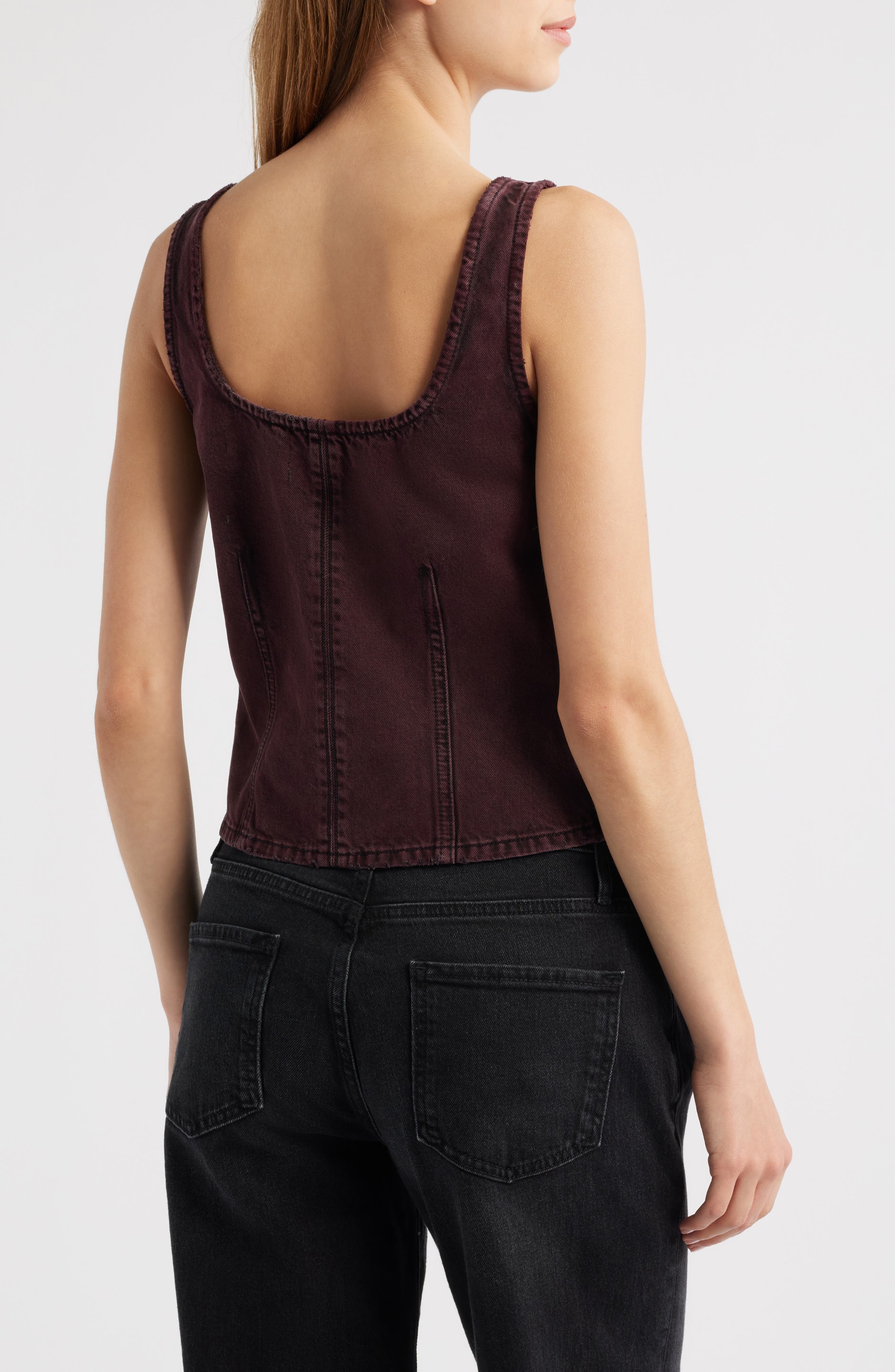 rag & bone Poppy Denim Vest in Burnt Berry at Nordstrom - 2