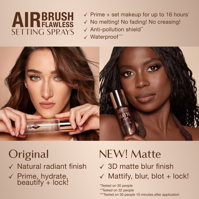 AIRBRUSH FLAWLESS SETTING SPRAY MATTE FULL-SIZE + TRAVEL-SIZE DUO 100ML + FREE 34ML 3