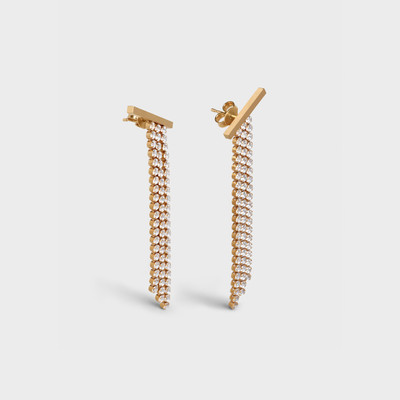 CELINE Edwige Long Earrings in Brass with Gold Finish and Crystals outlook