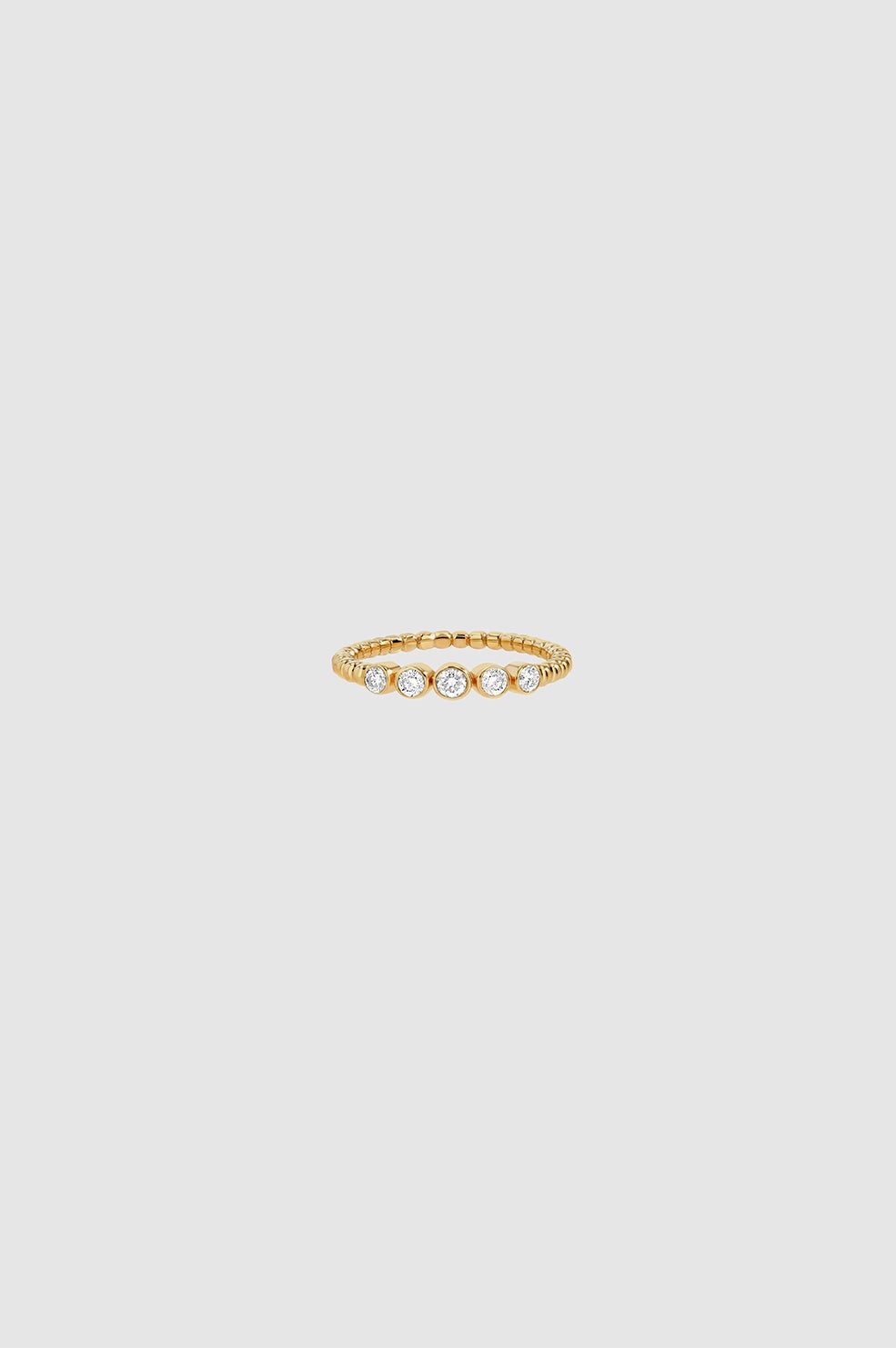 Gradual Diamond Pinky Ring - 14k Gold - 3