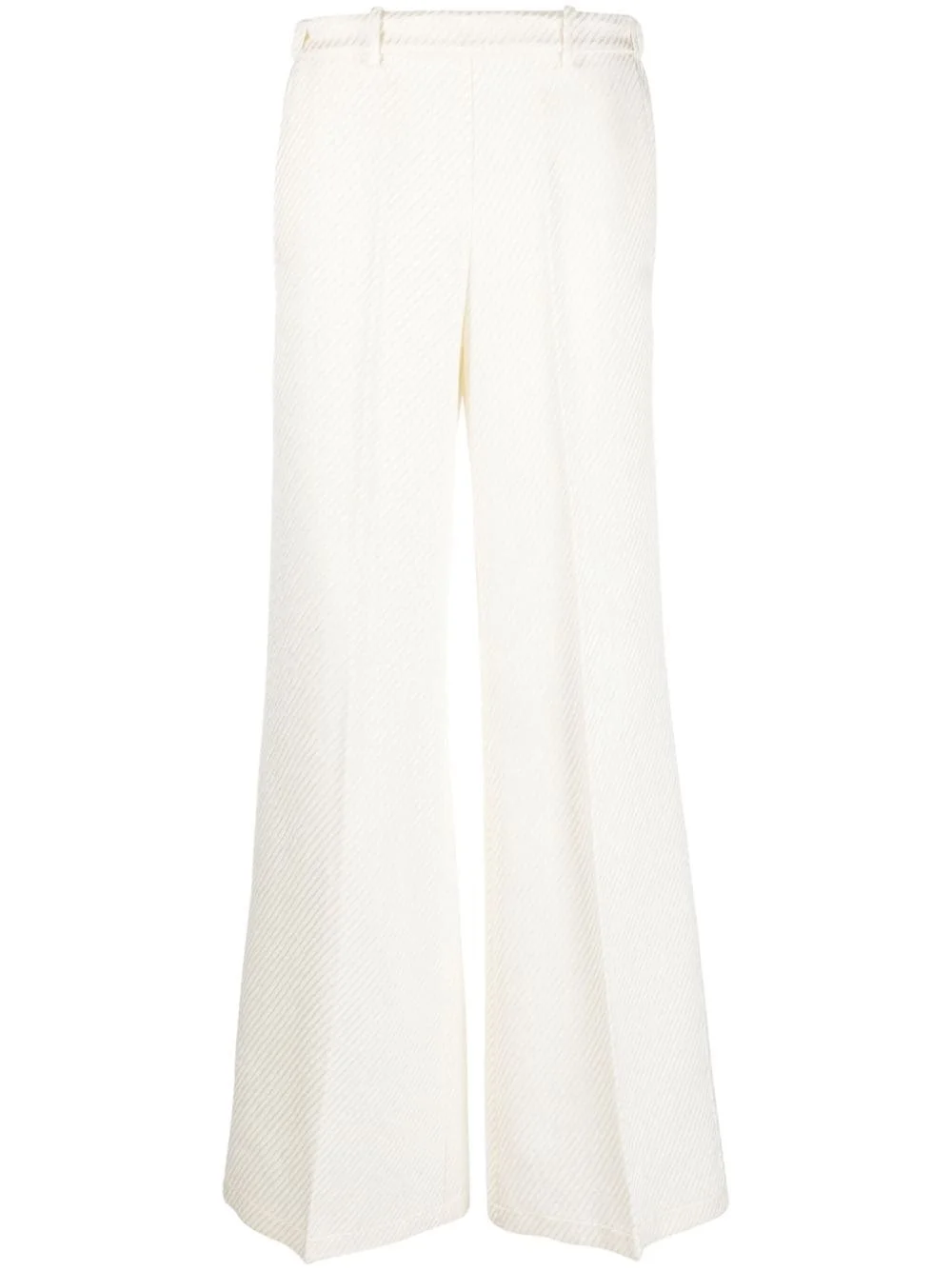 fine-ribbed wide-leg trousers - 1