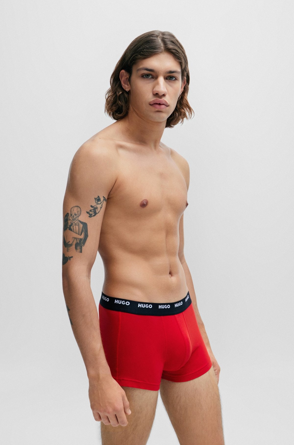 FIVE-PACK OF STRETCH-COTTON TRUNKS WITH LOGO WAISTBANDS - 6
