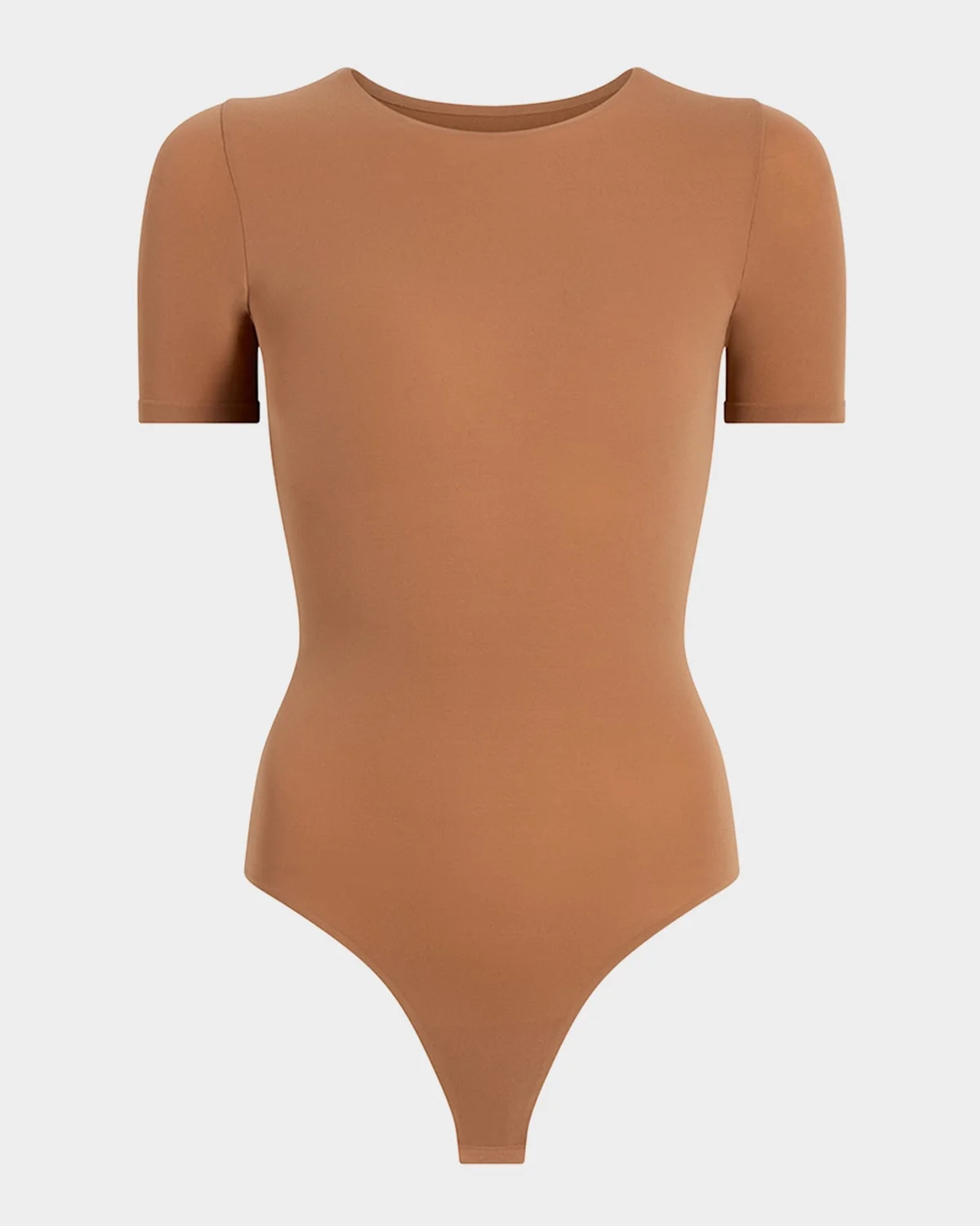 Ballet Short-Sleeve Microfiber Thong Bodysuit - 1