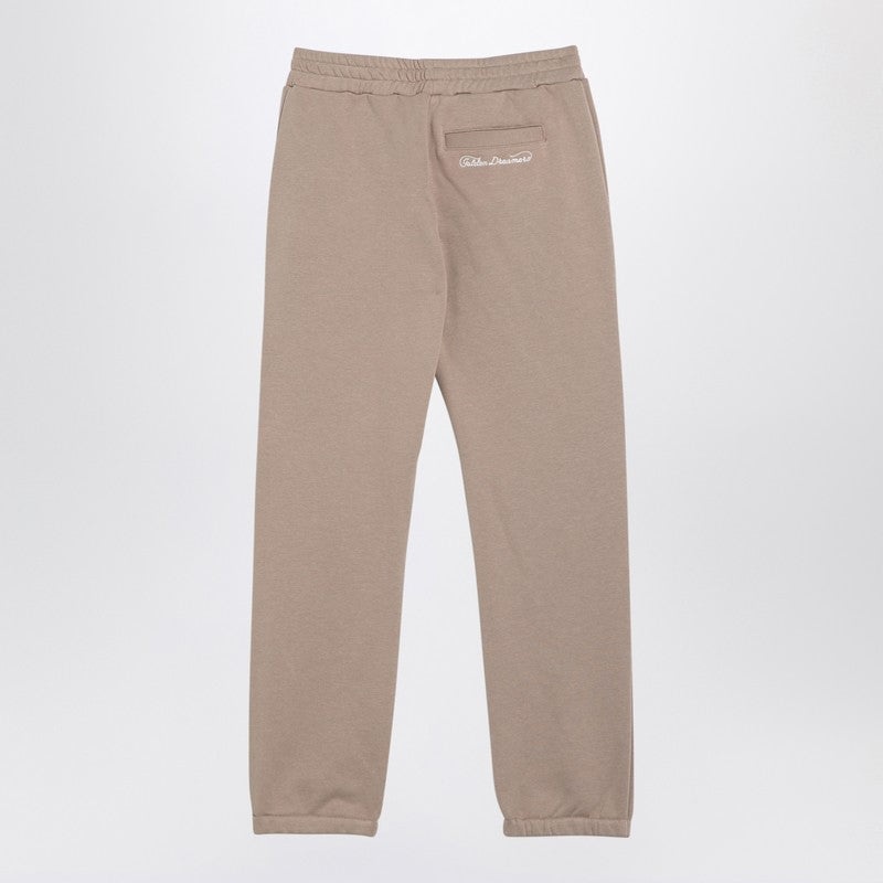 BEIGE COTTON-BLEND JOGGING TROUSERS - 2