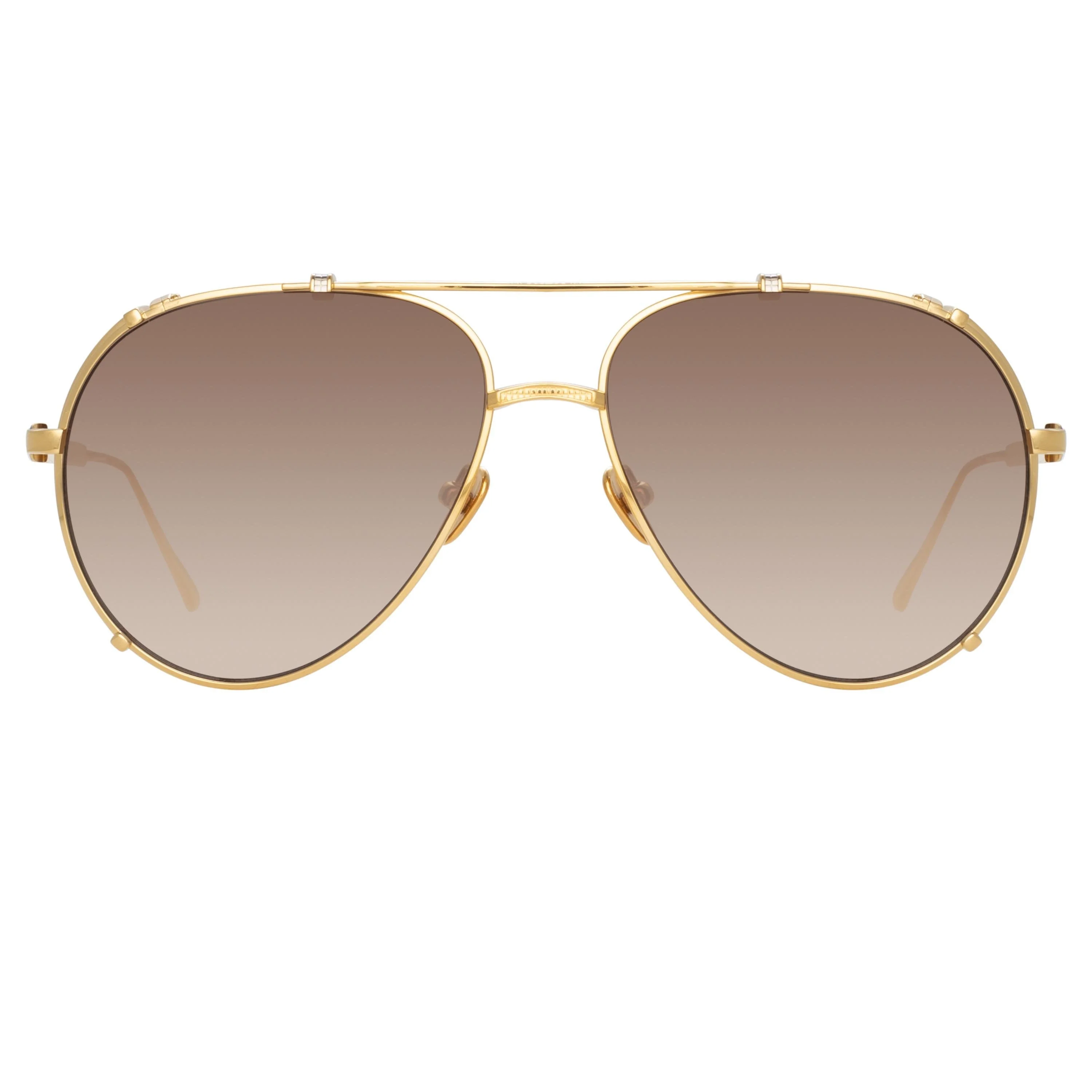 NEWMAN AVIATOR SUNGLASSES IN YELLOW GOLD - 1
