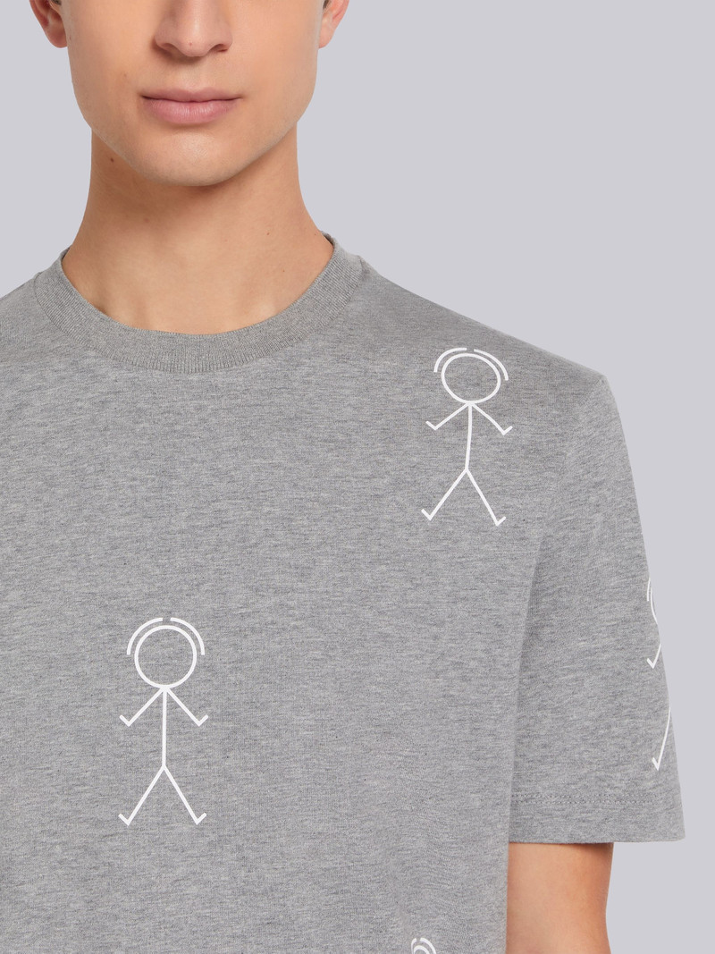 Light Grey Midweight Jersey Half Drop Mr. Thom Icon Print Tee 5