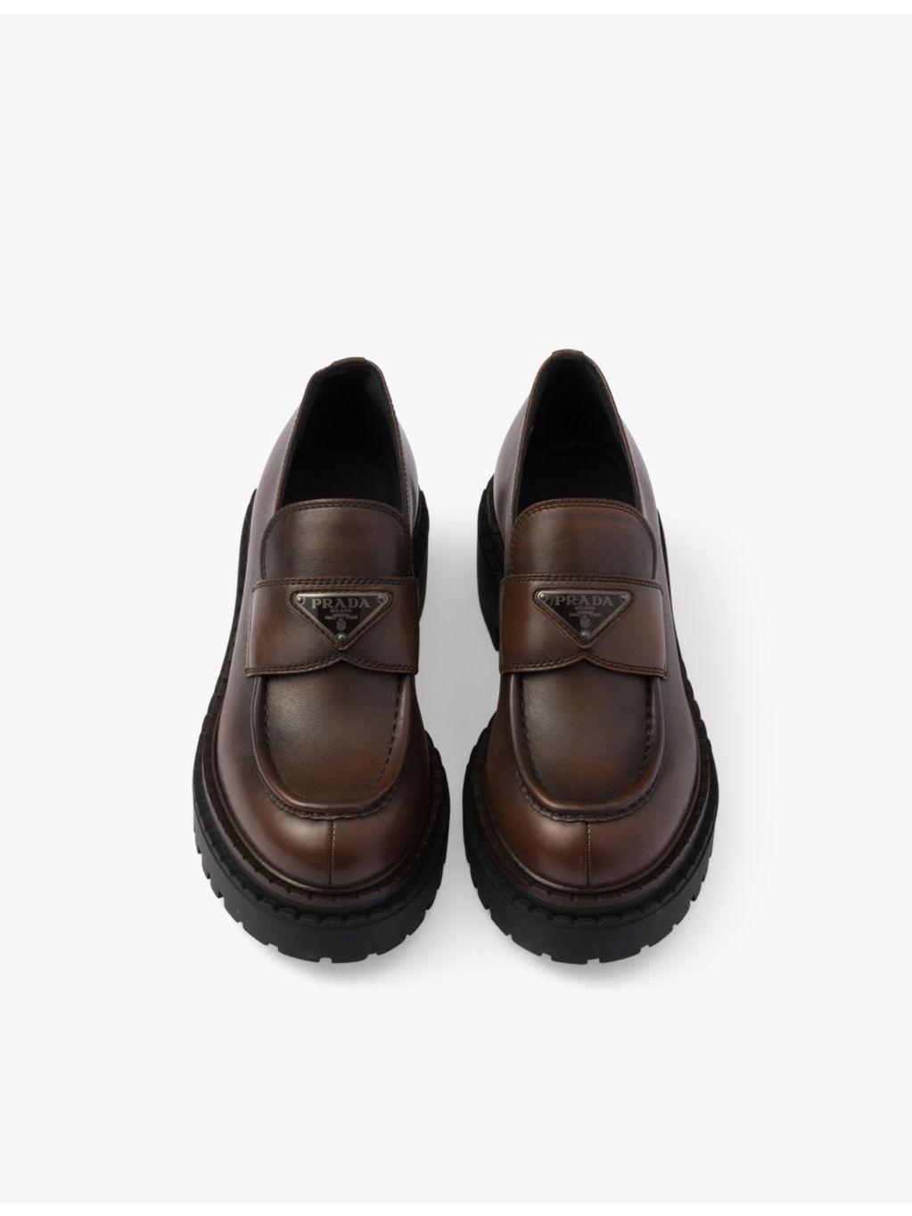 Double Chocolate logo-embellished leather heeled loafers - 3