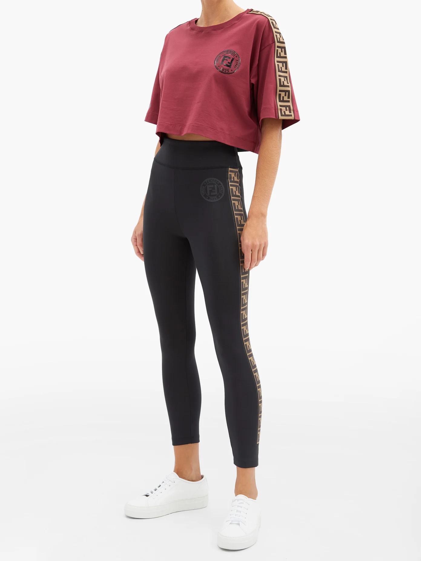 Rama logo-tape stretch-jersey leggings - 2