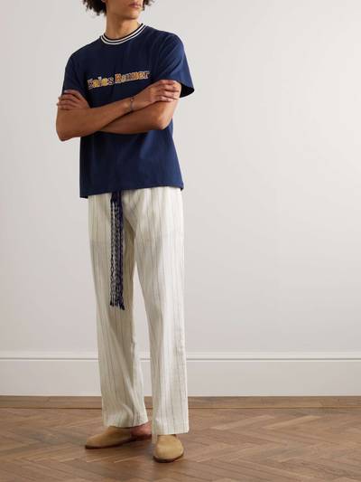 WALES BONNER Straight-Leg Crochet-Trimmed Linen and Cotton-Blend Pyjama Trousers outlook