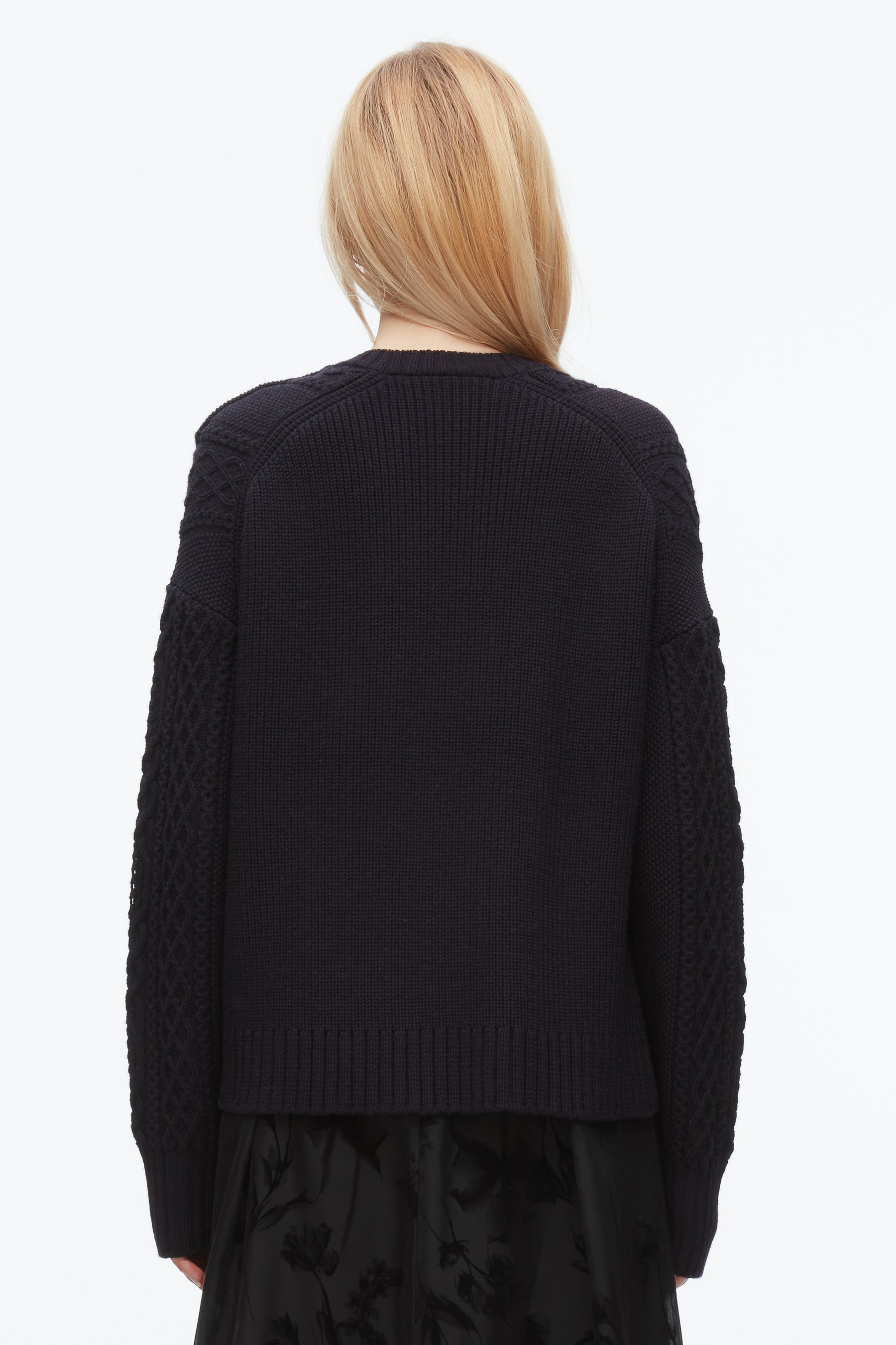 Cable Mix Double Layer Crewneck - 5