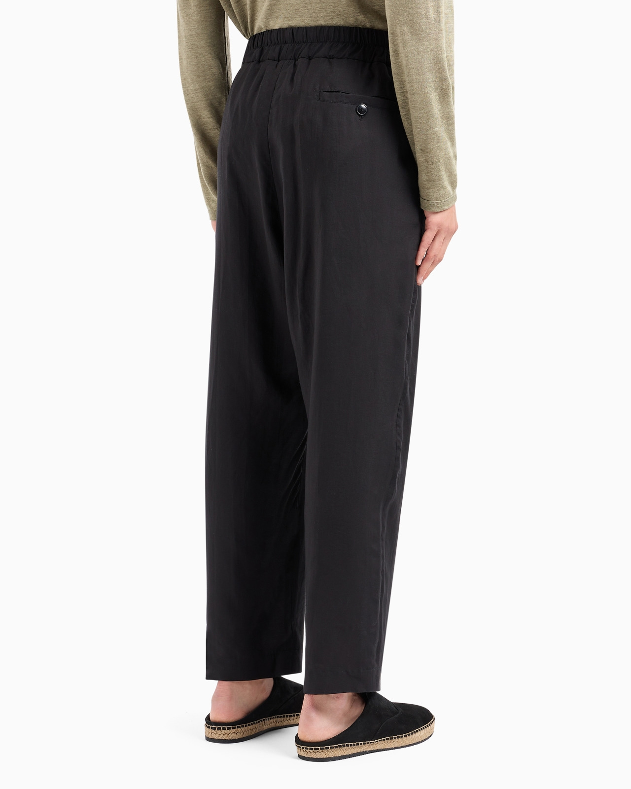 ASV one-pleat trousers in Lyocell and silk canvas - 3