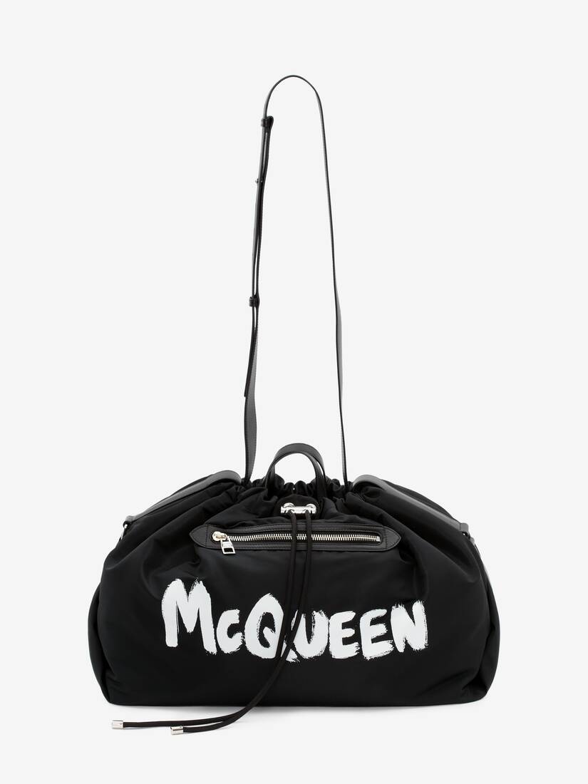 Mcqueen Graffiti Bundle Bag in Black - 5