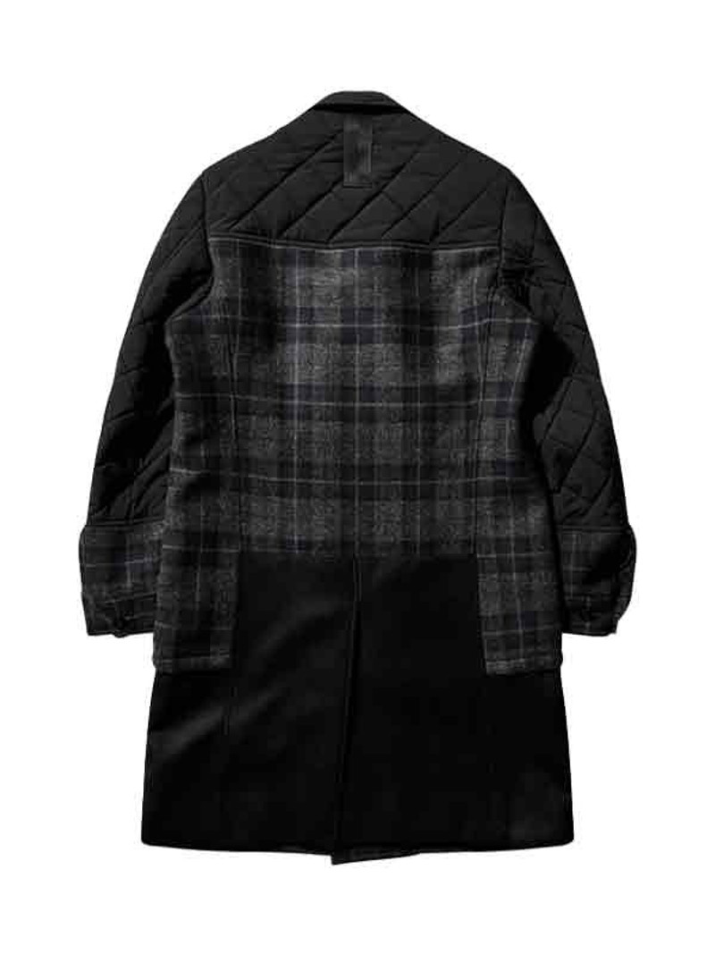 Junya Watanabe MAN Wool Check Tweed X Polyester Coat outlook