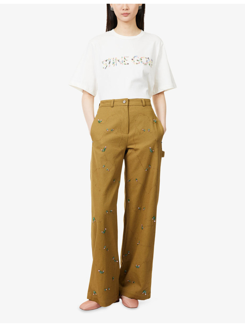 STINE GOYA Logo-Print Round-Neck Cotton-Jersey T-Shirt outlook