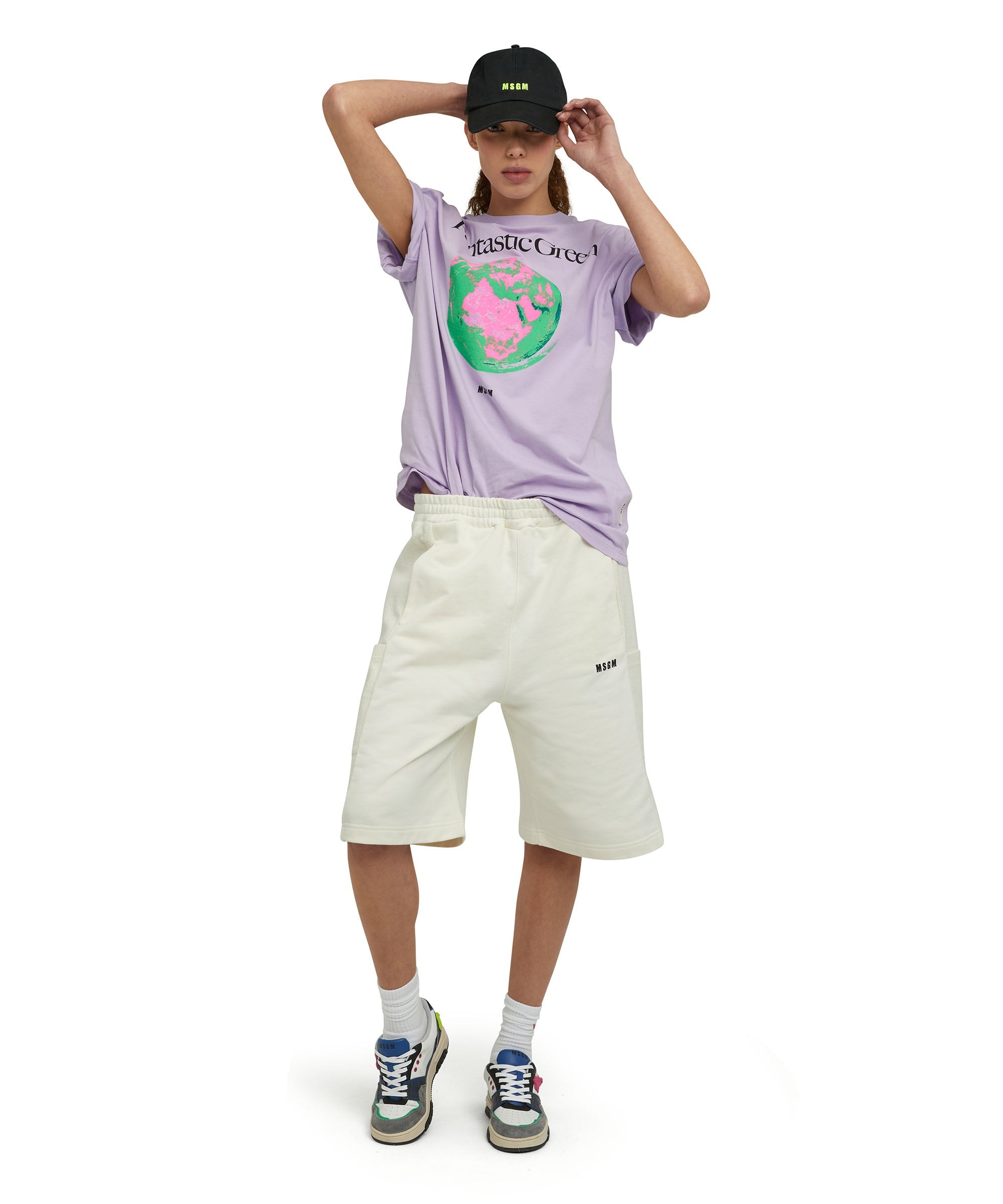 Organic cotton crewneck t-shirt from the MSGM Fantastic Green Capsule - 9