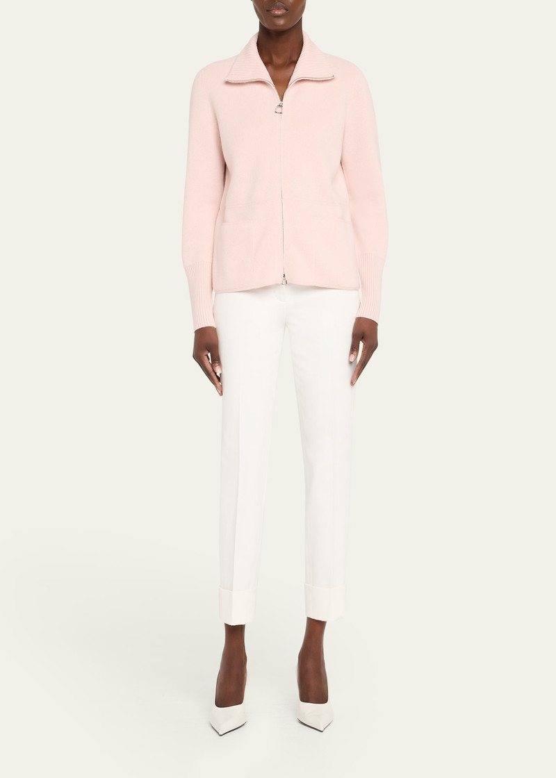 AKRIS Cashmere Pique Knit Zip Cardigan outlook