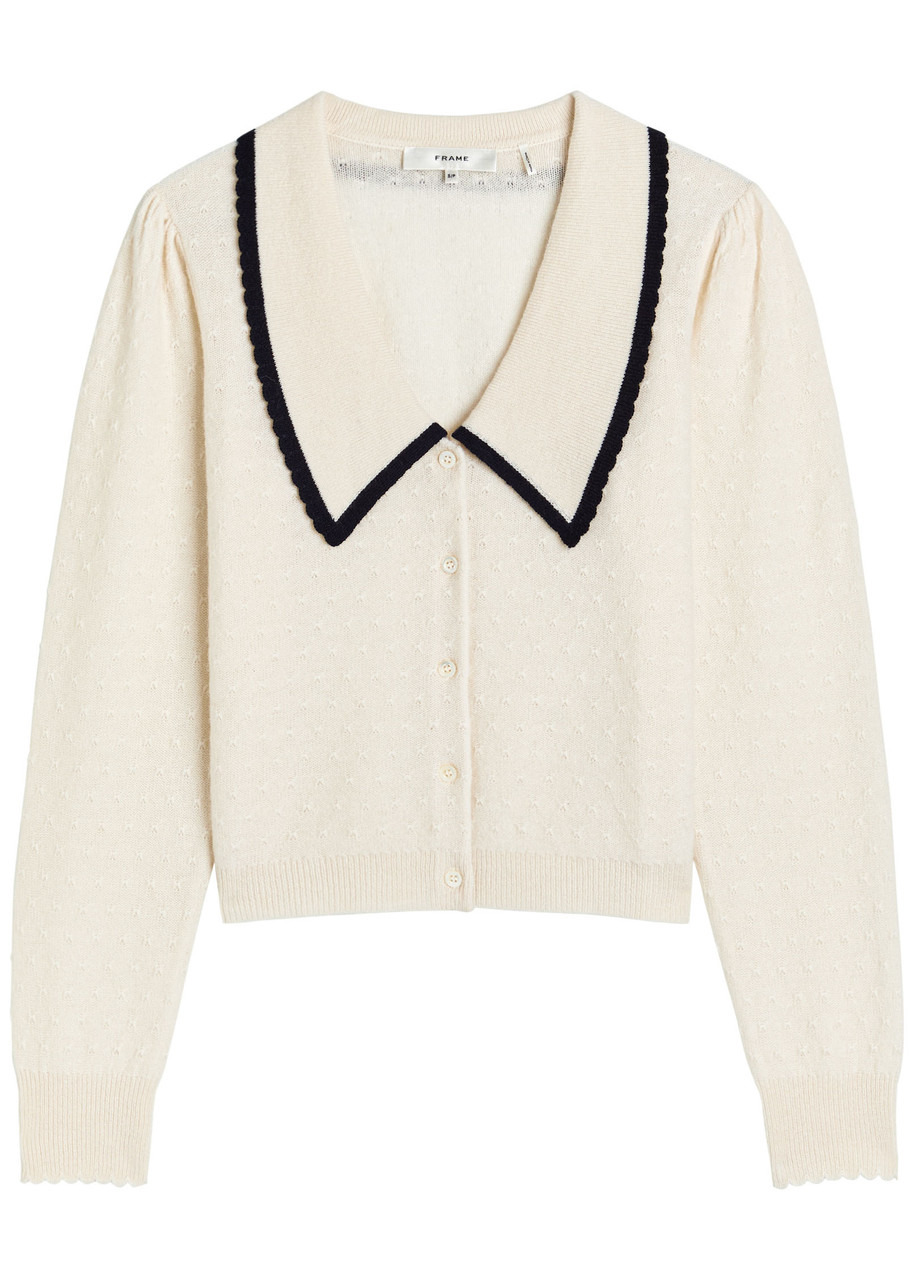 Frame Pointelle Cashmere Cardigan - 1