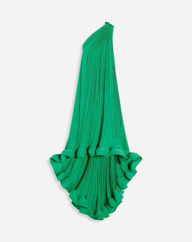 LONG CHARMEUSE TRIBUTE DRESS - 1