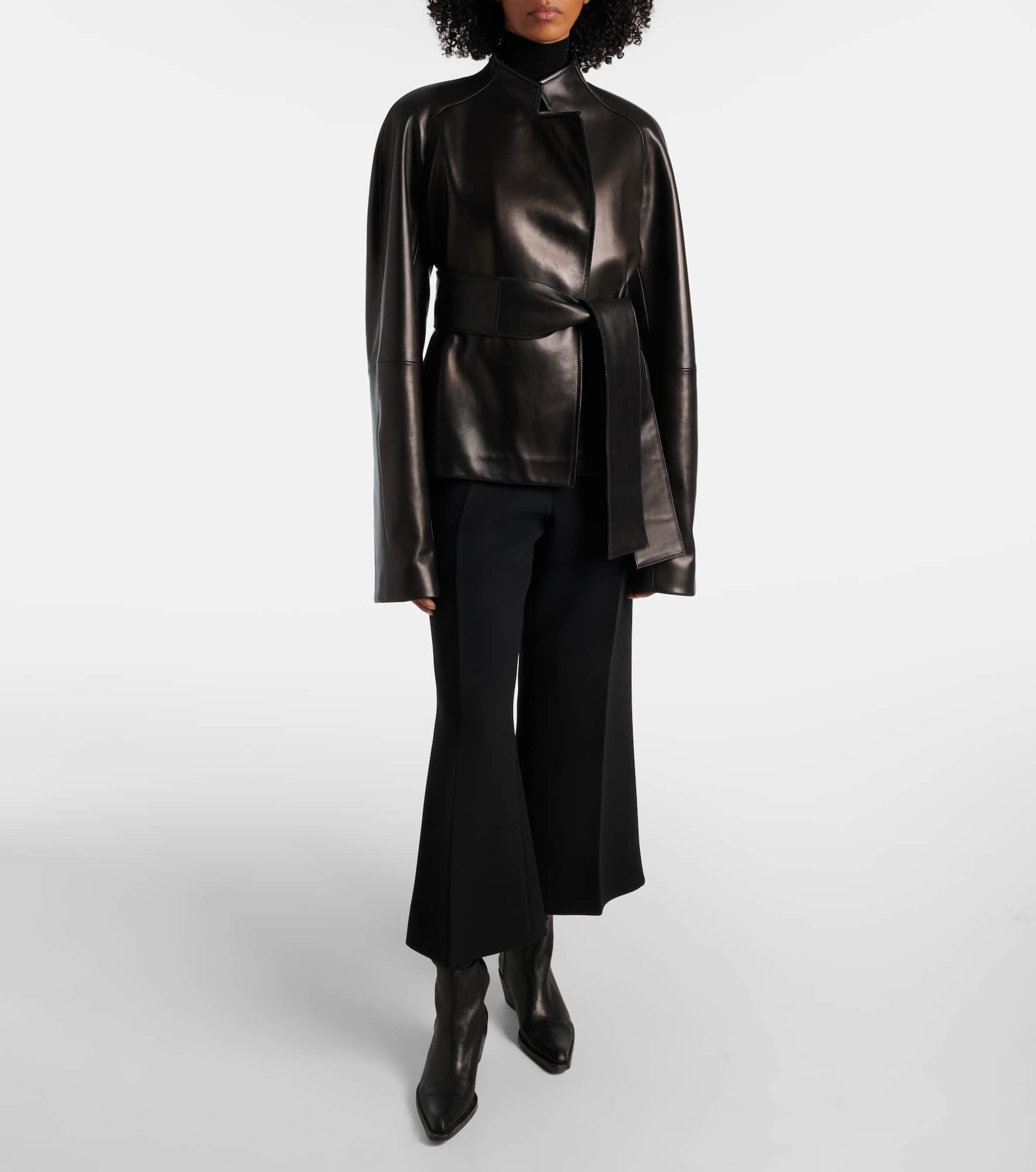 Edith belted leather jacket - 2