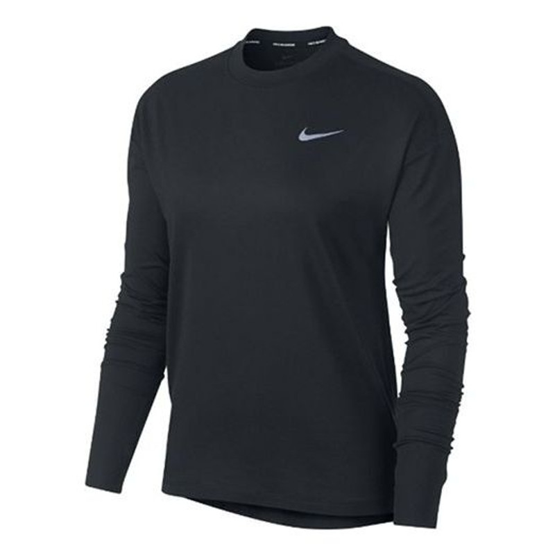 (WMNS) Nike Element Casual Sports Round Neck Long Sleeves Running Hoodie Black 928742-010 - 1