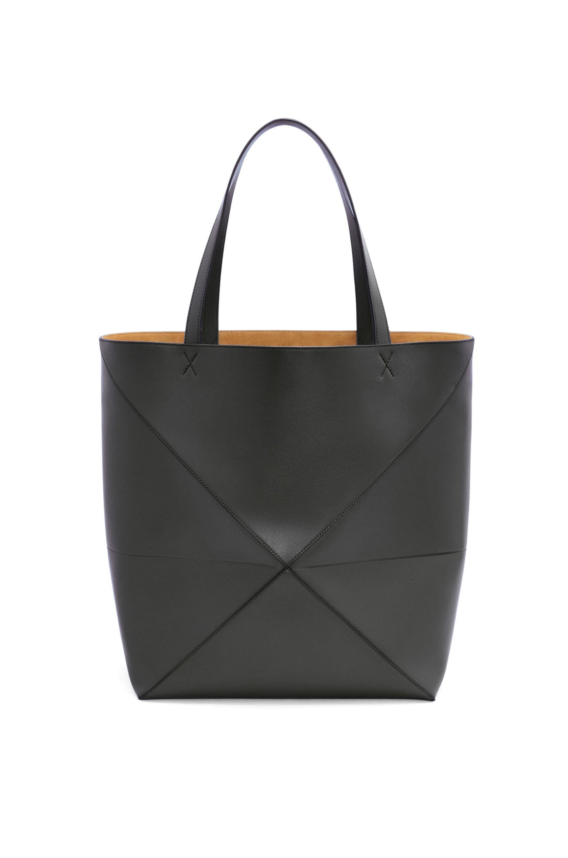 Large Puzzle Fold Tote in shiny calfskin - 6