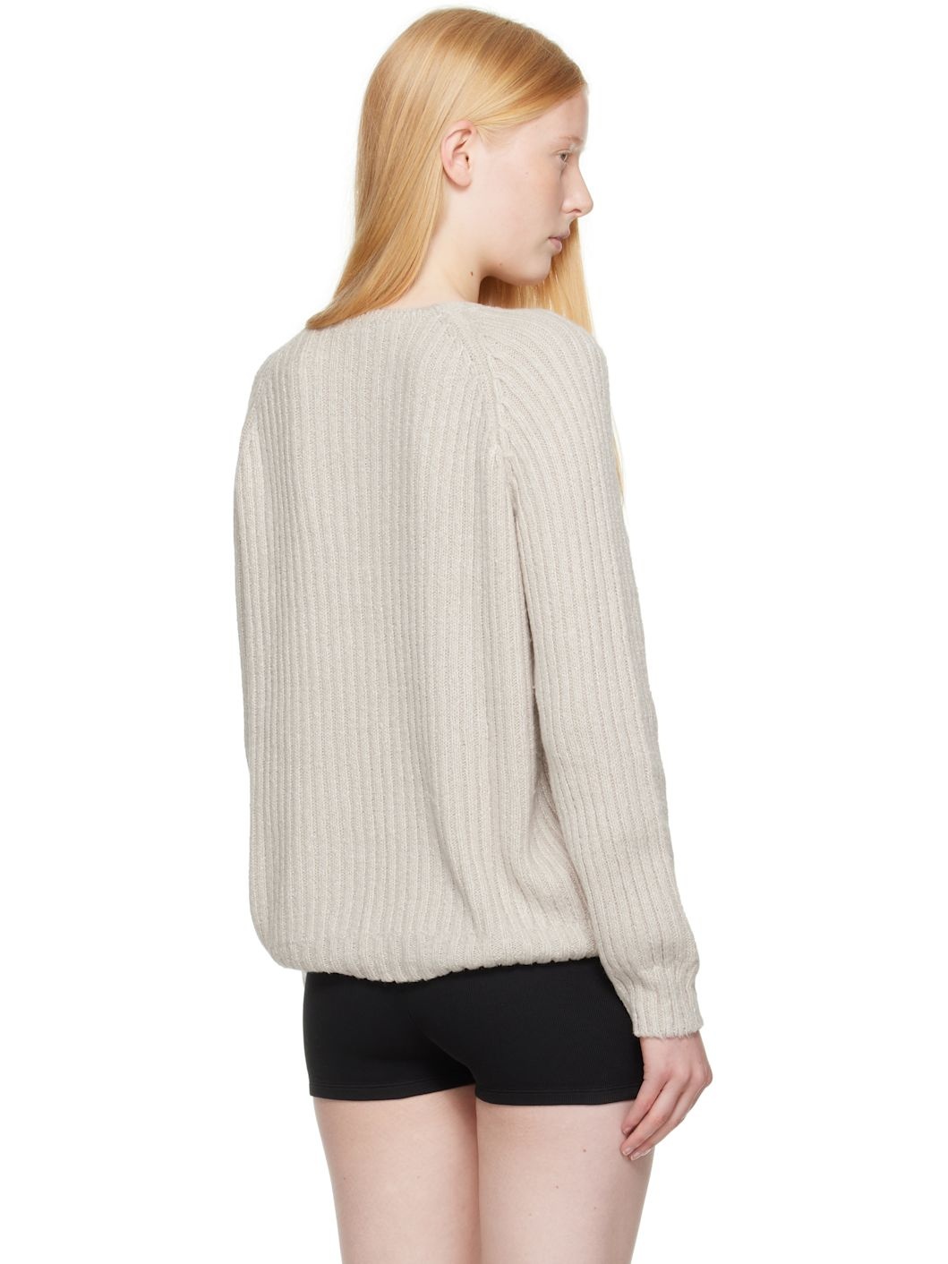 Beige Mate V-Neck Sweater - 3