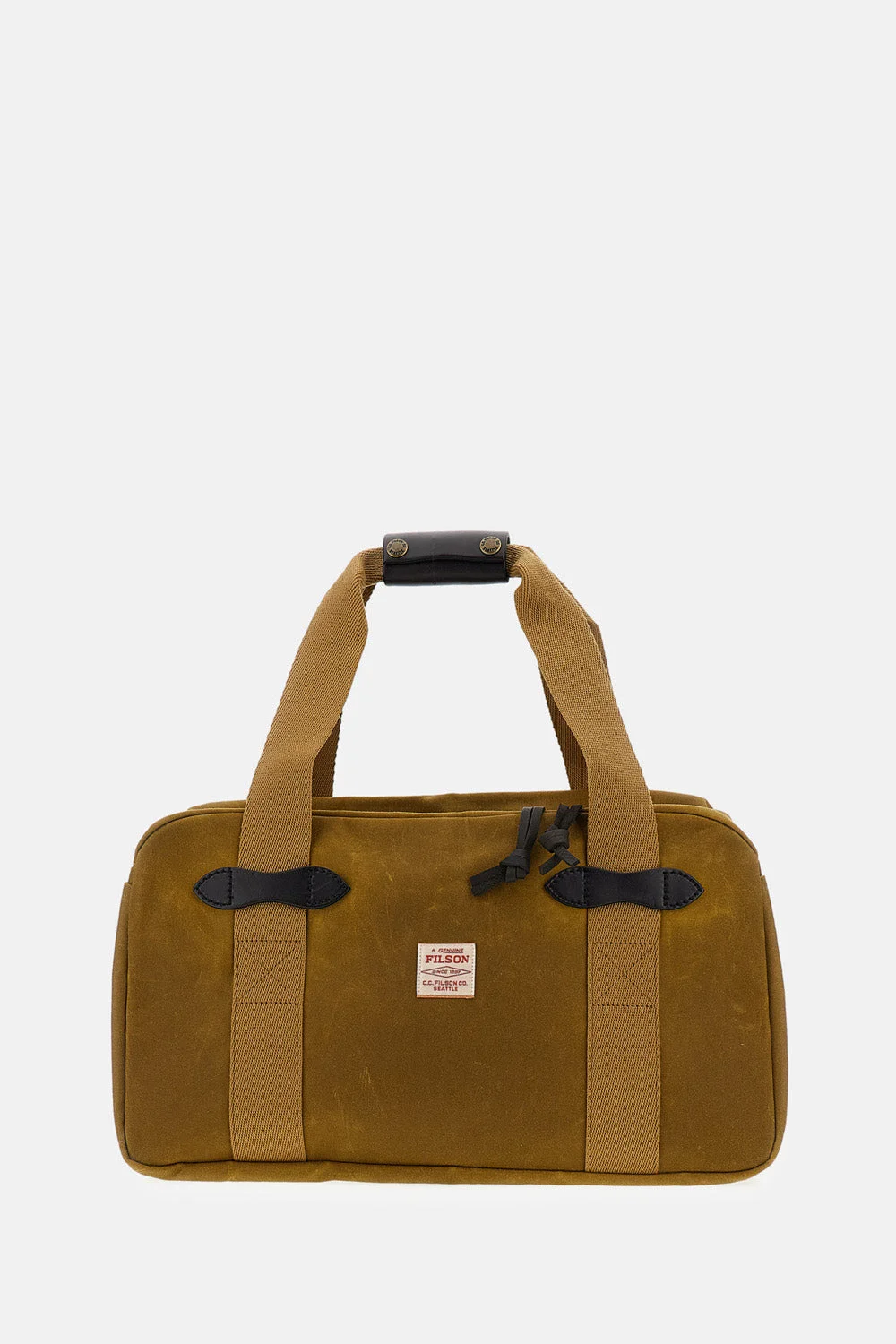 DUFFLE SMALL TIN CLOTH BAG IN WAXED COTTON AND LEATHER - 1