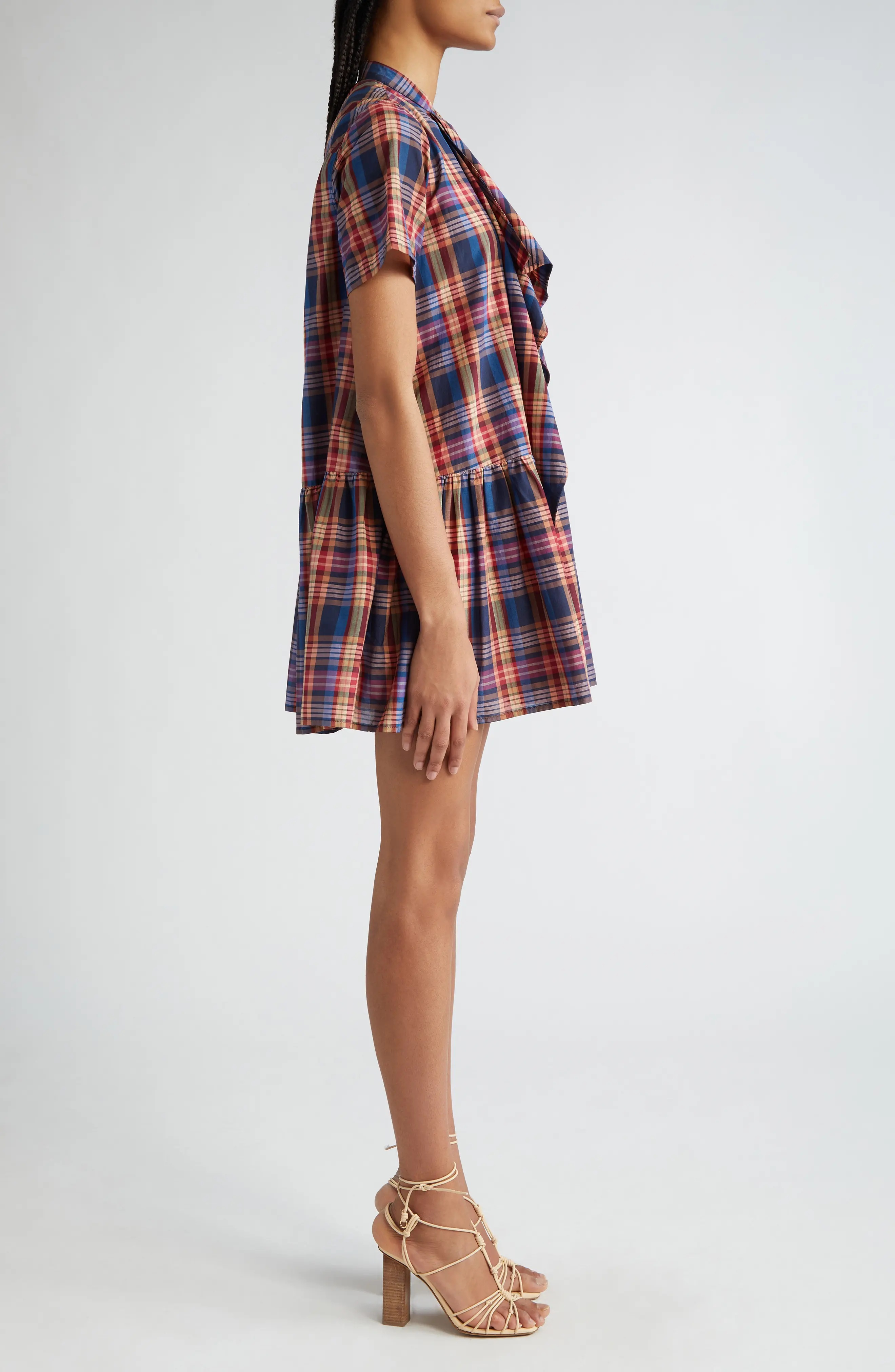 Adalyn Plaid Cotton & Silk Shirtdress - 3