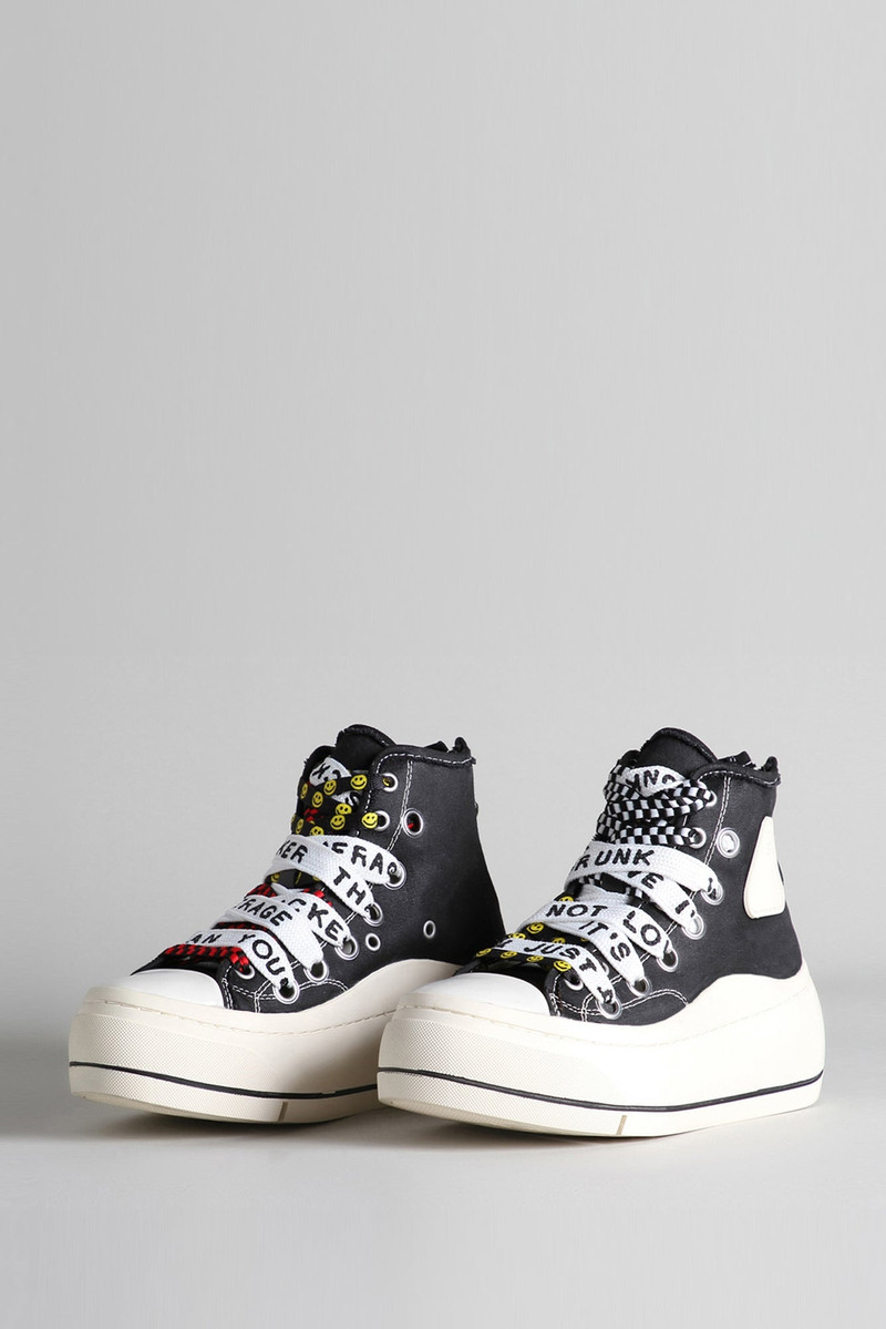 Double Grommet Kurt High Top Sneaker - Black | R13 Denim Official Site 1